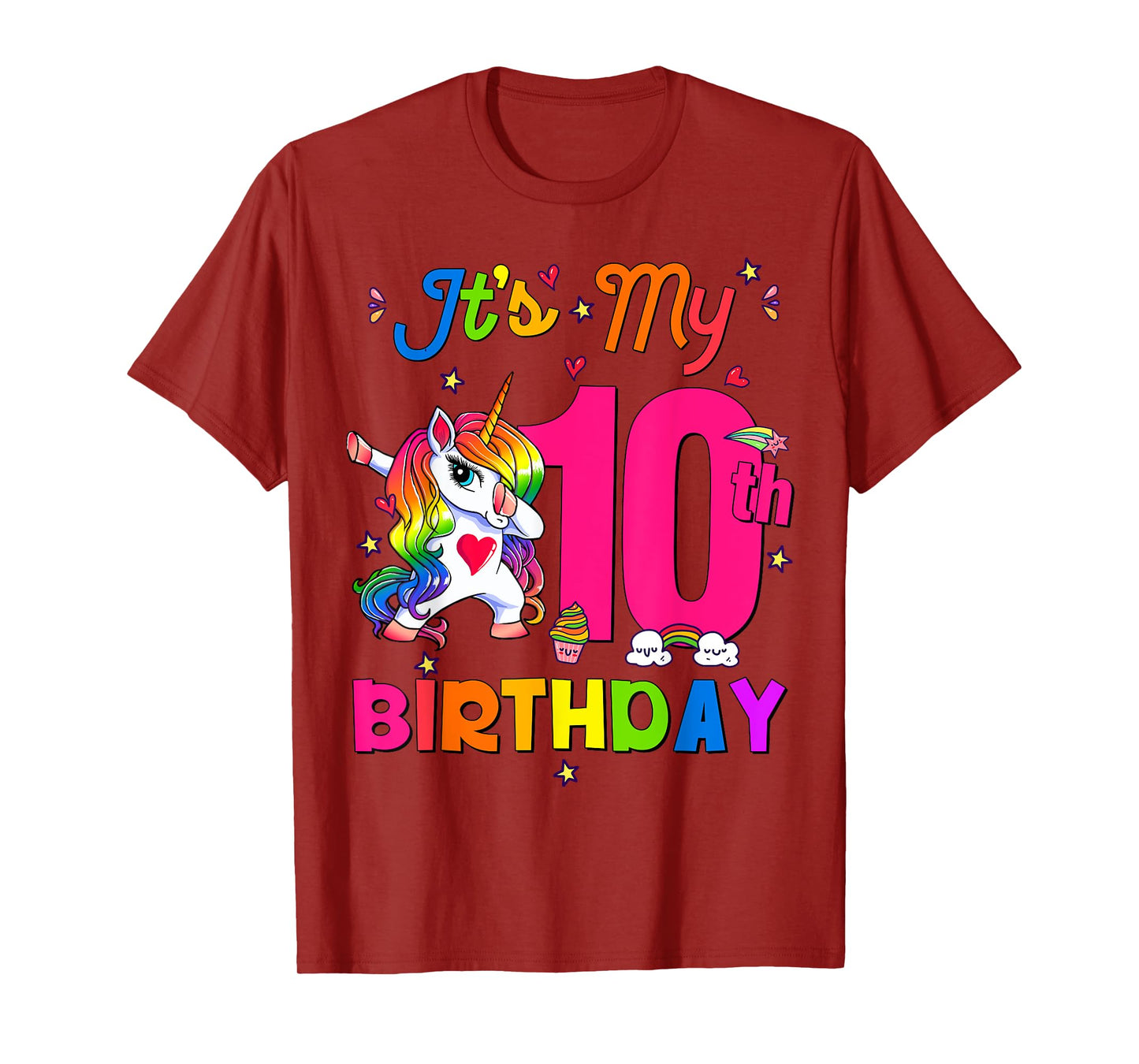 10 Years Old Unicorn It's My 10th Birthday Girl Party T-Shirt