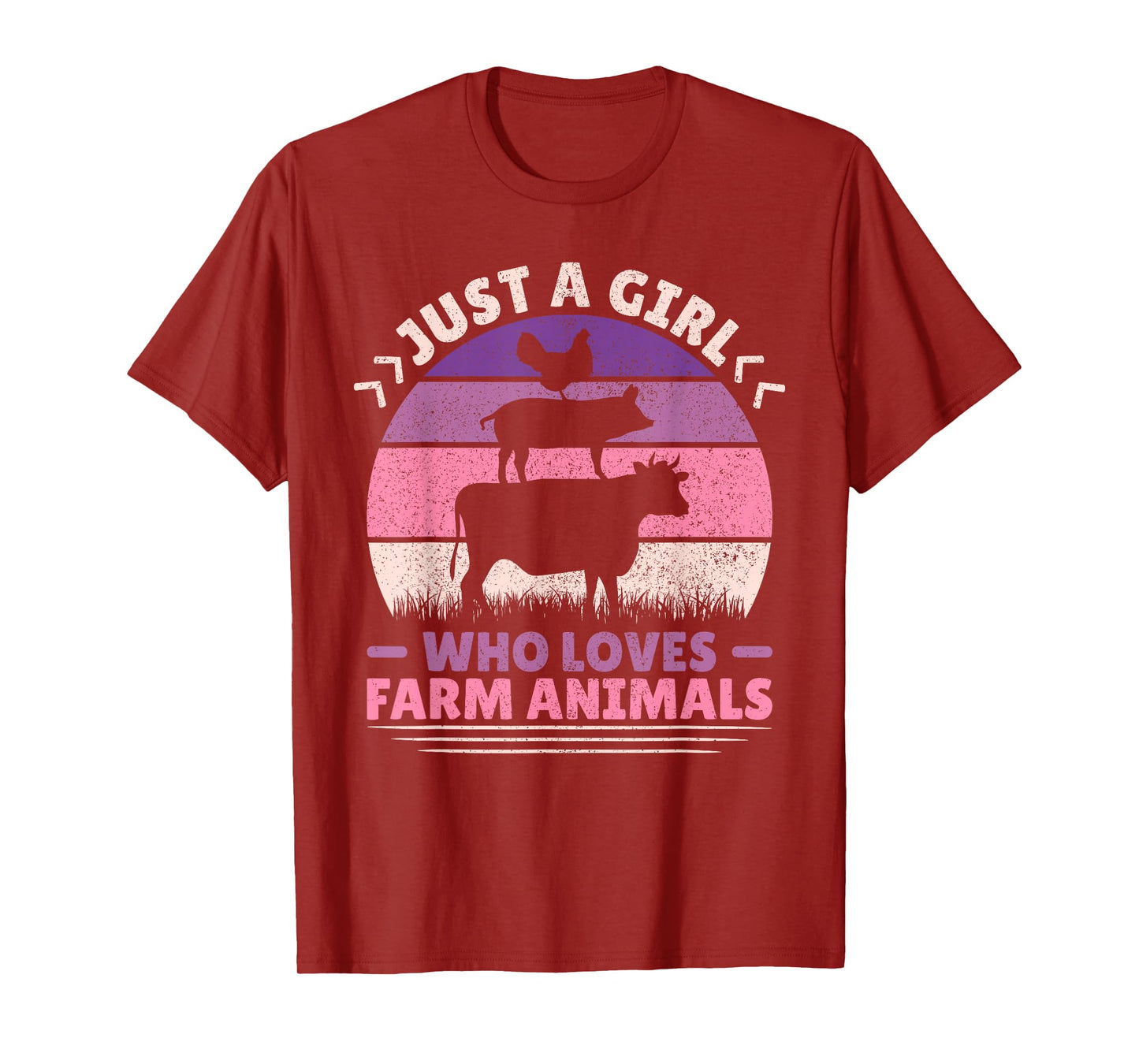 Just A Girl Who Loves Farm Animals Lover Women Farmer Girl T-Shirt