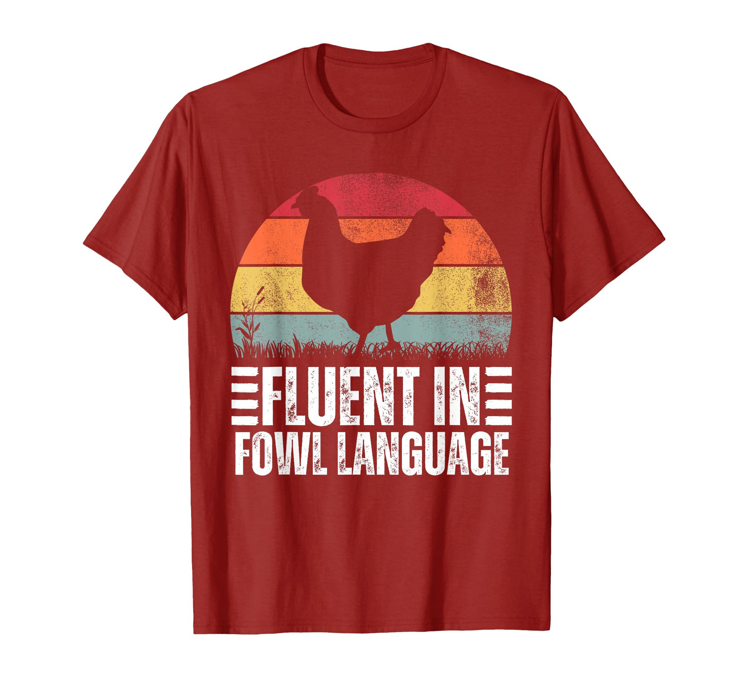 Funny Chicken Retro Vintage Fluent In Fowl Language T-Shirt