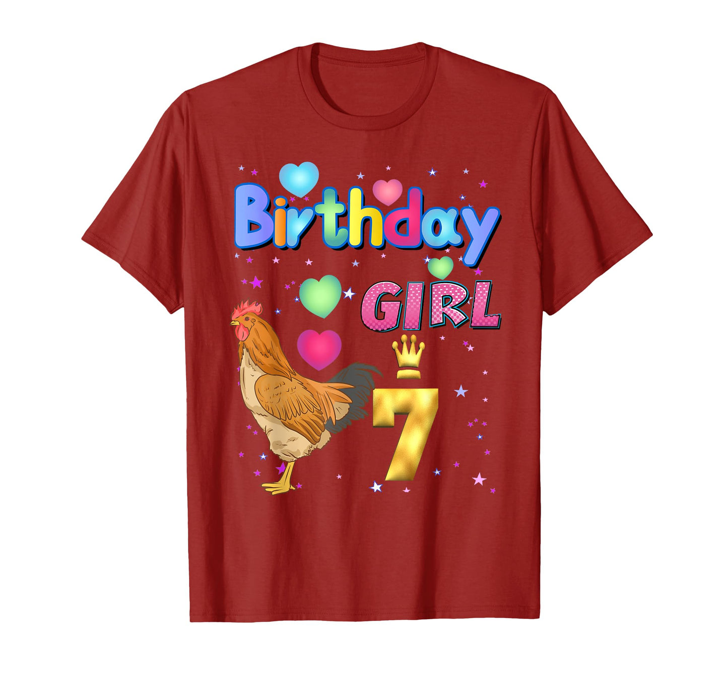 Kids 7Years Old Chicken Its my 7th birthday Girl Chicken T-Shirt