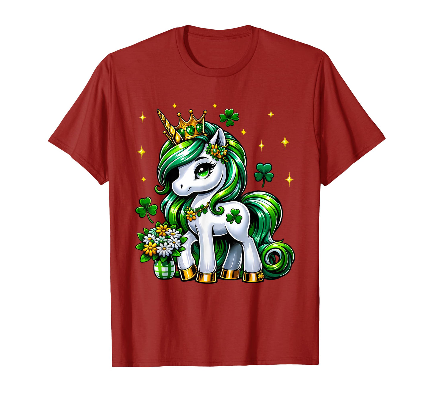 St Patricks Day Unicorn Cute St Pattys Girls Women Lepricorn T-Shirt