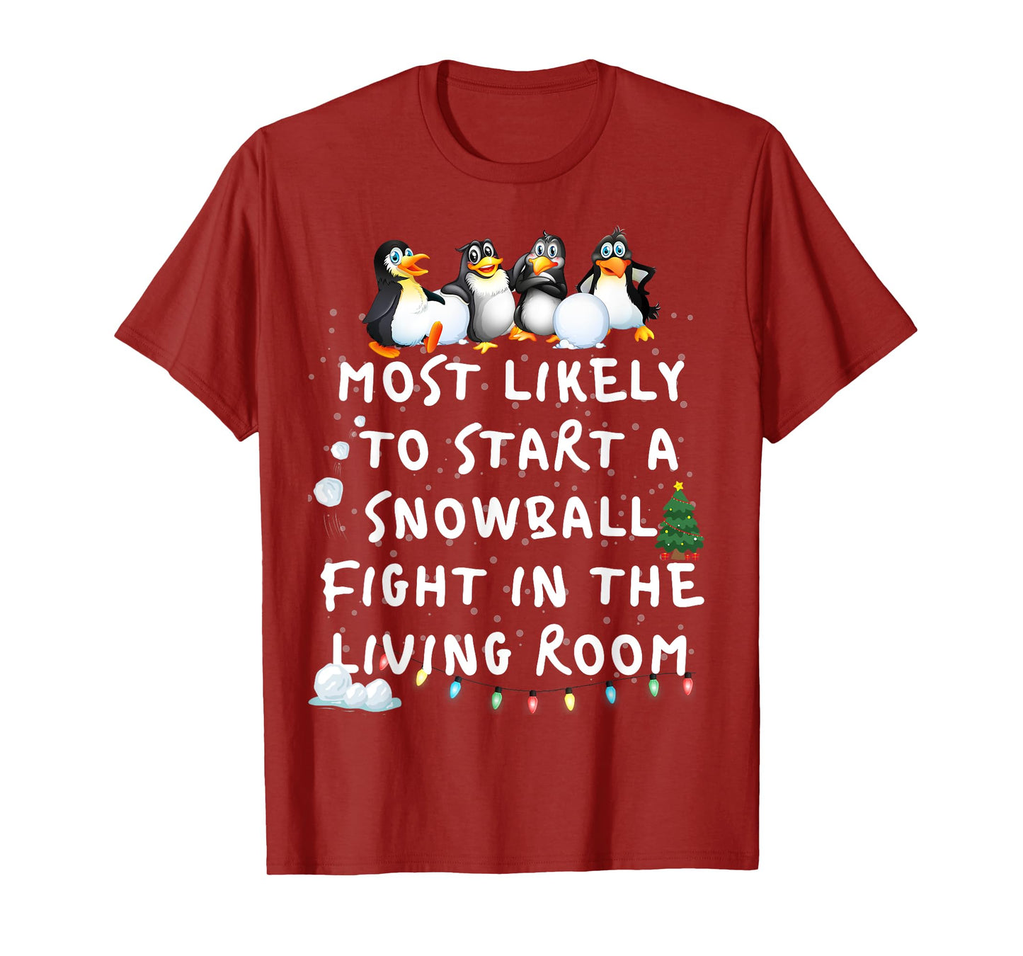 Most Likely To Funny Penguin Christmas Pajamas Family T-Shirt