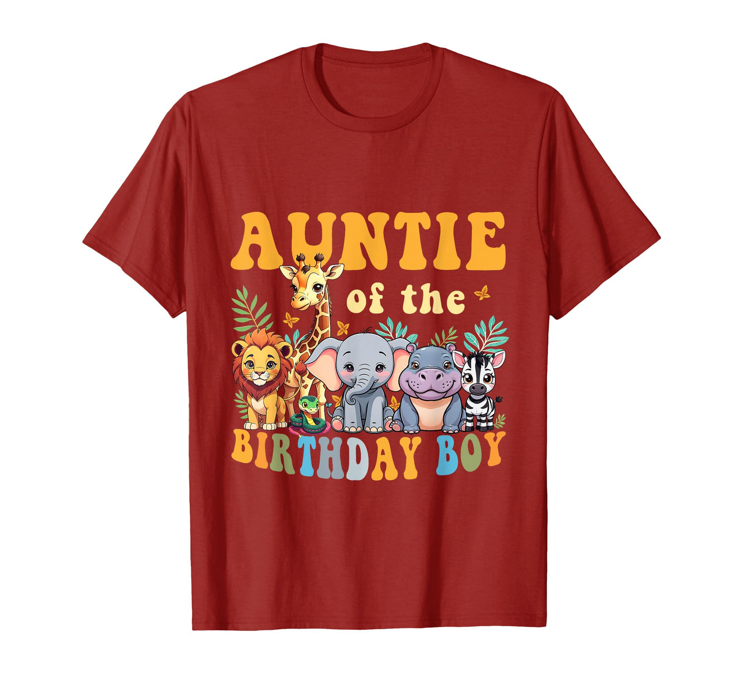 Auntie of the Birthday Boy Kid Safari Jungle Animal Matching T-Shirt