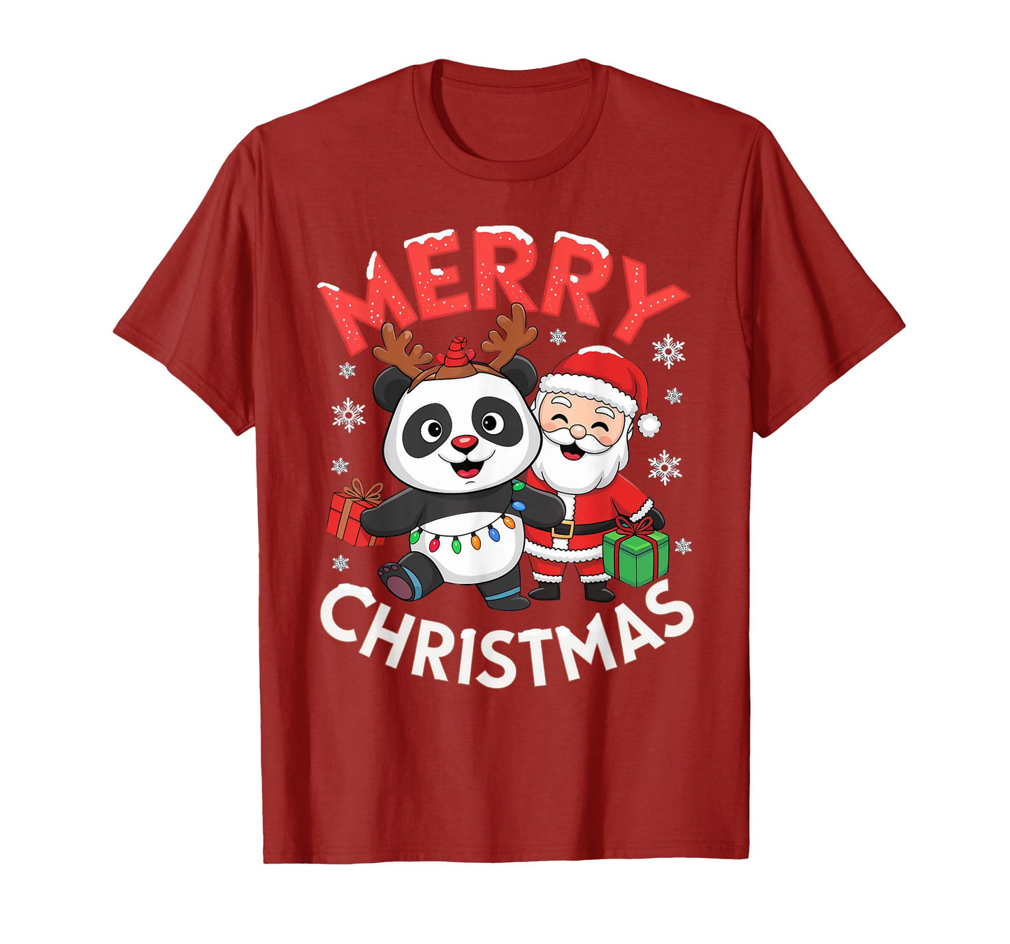 Cute Xmas Panda Santa on Panda Christmas T-Shirt