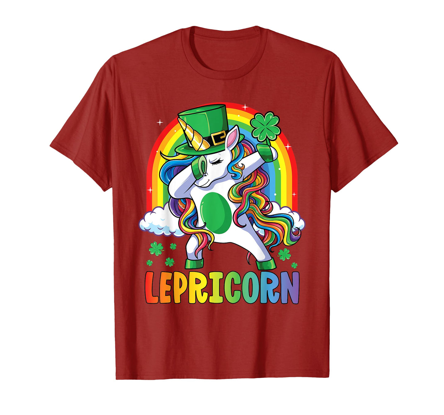 St Patricks Day Girls Dabbing Unicorn Leprechaun Lepricorn T-Shirt