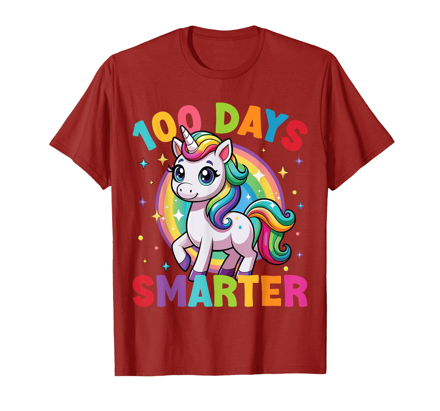 100 Days Smarter 100 Days Of School Unicorn Girl T-Shirt