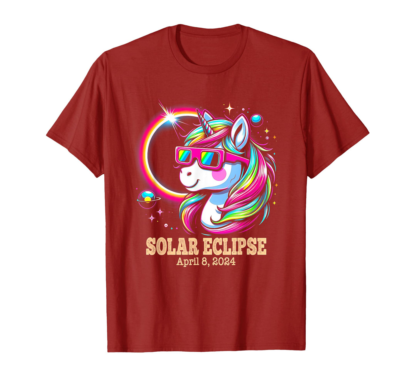 Cute Unicorn Total Solar Eclipse April 8, 2024 Tee Gift T-Shirt