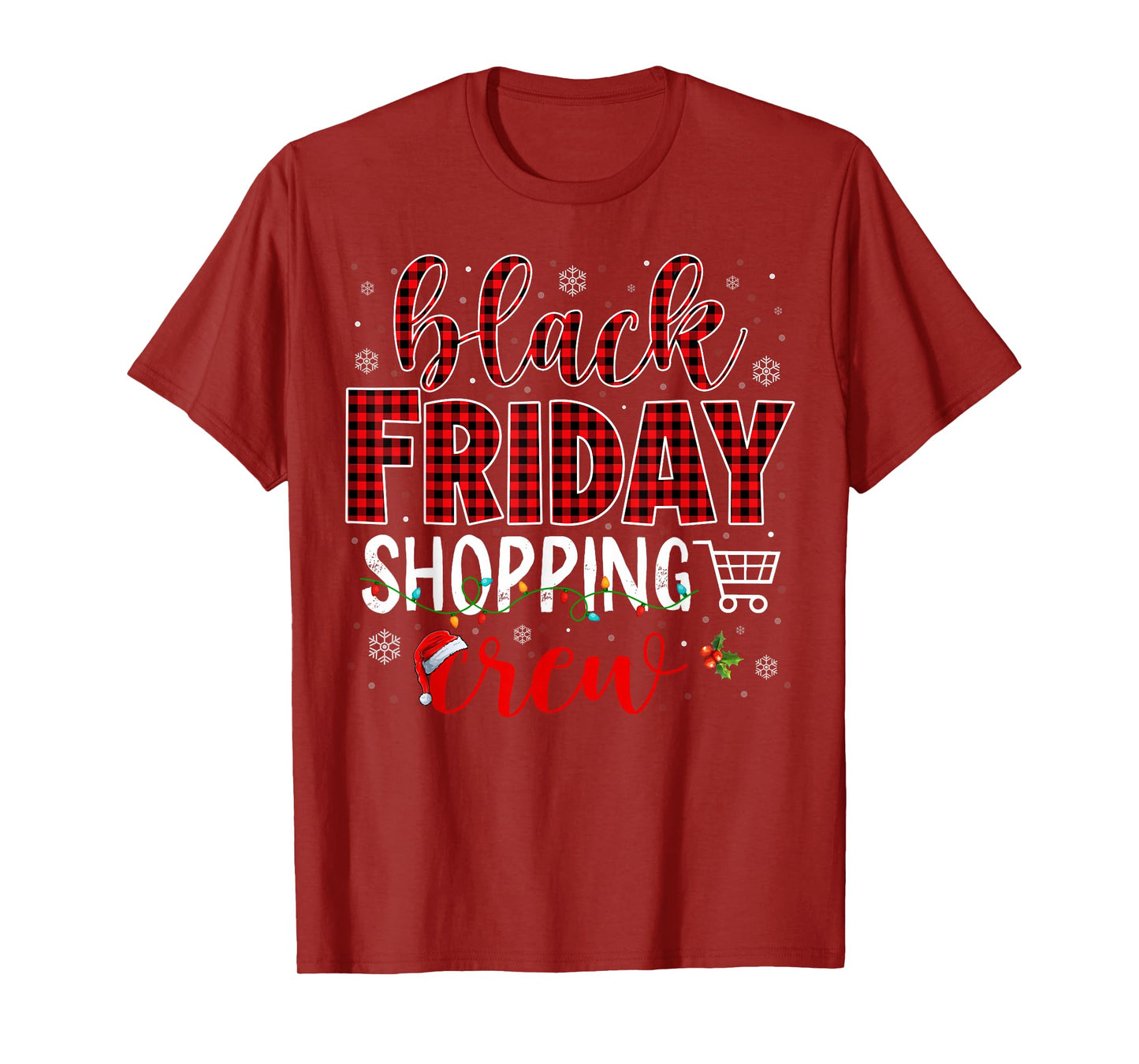 Funny Friday Shopping Crew Christmas Black Shopping Family T-Shirt