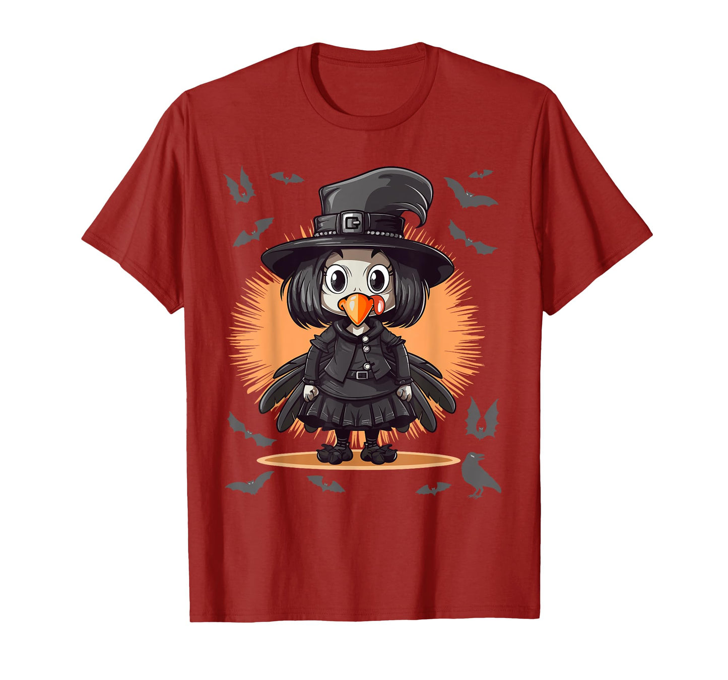 Goth Girl Turkey Outfit - Gothic Turkey Goth Thanksgiving T-Shirt