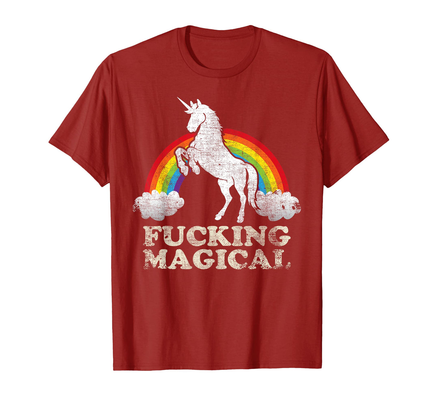 Funny Retro adult humour Fucking Magical Unicorn Rainbow T-Shirt