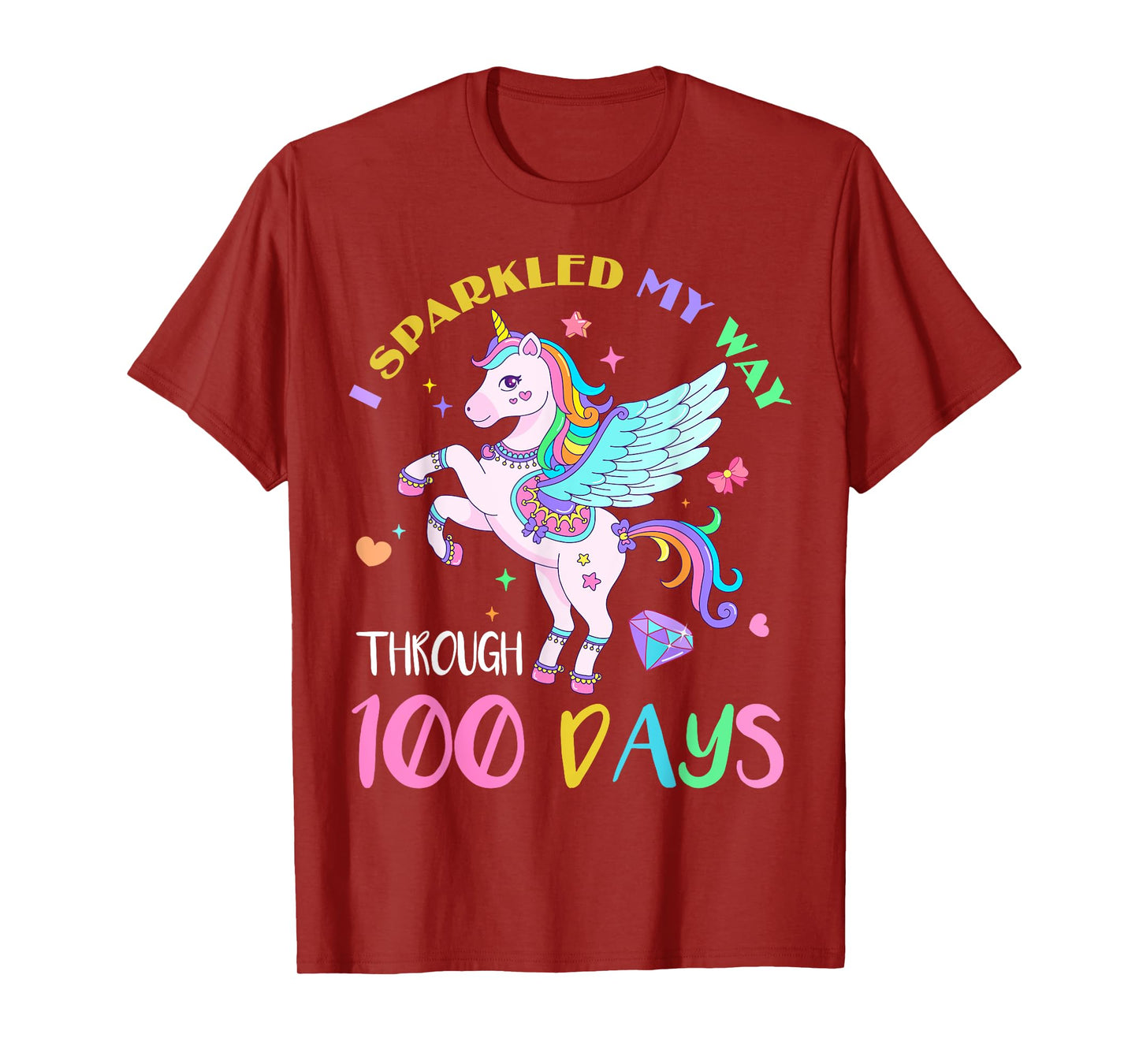 I Sparkled My Way Through 100 Days Of School Unicorn Lovers T-Shirt