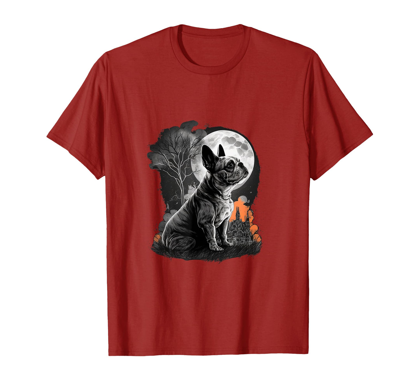 French Bulldog Halloween Costume | Scary Pumpkin Witch Ghost T-Shirt for Men Women