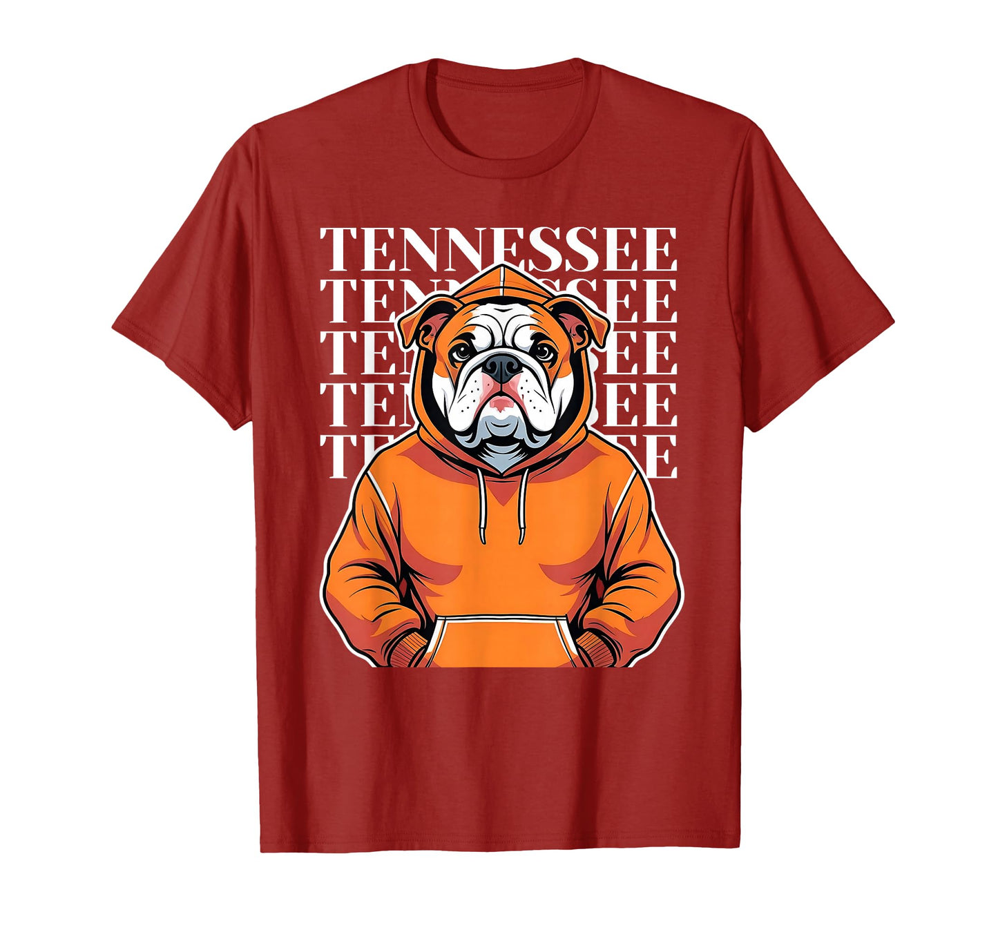 Cool Tennessee Dog Lovers Coonhound Bulldog Orange Blooded T-Shirt