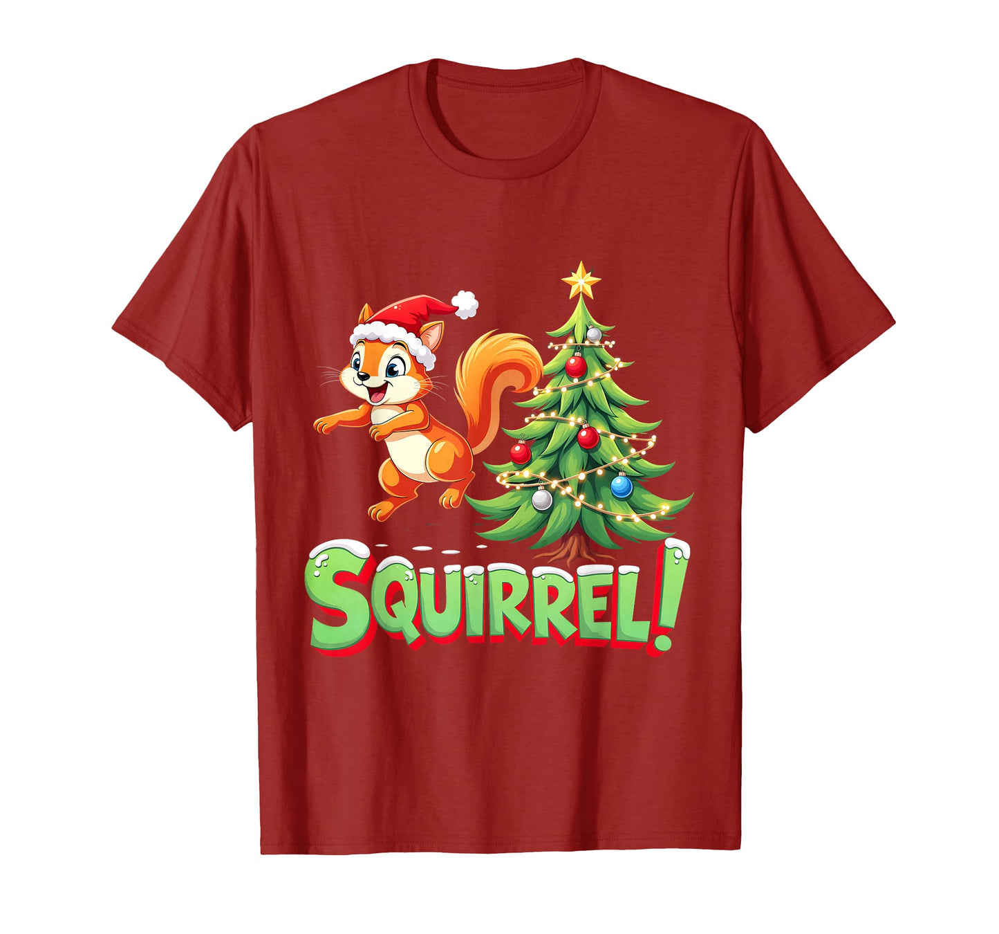 Squirrel! Funny Christmas Xmas Squirrel Merry Christmas T-Shirt