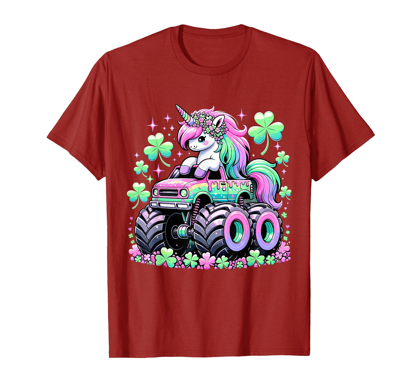 St Patricks Day Girl Monster Truck Unicorn St Patricks Day T-Shirt