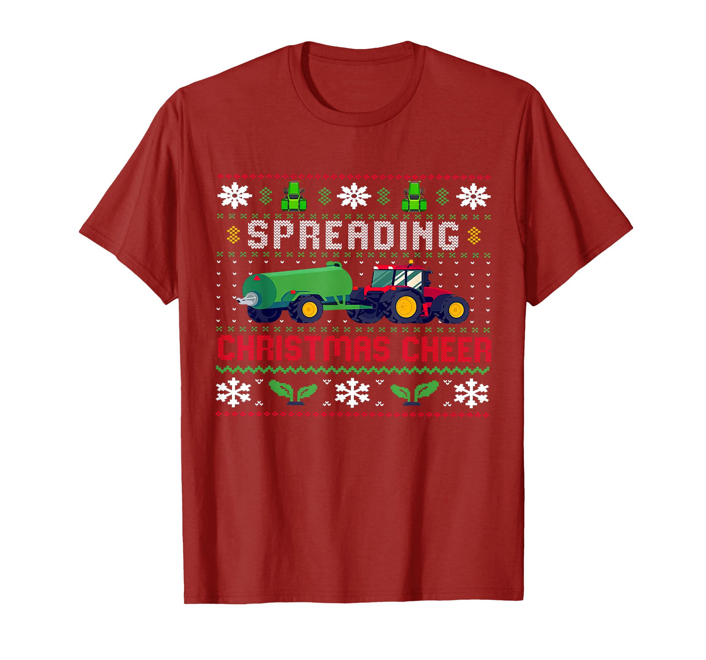 Spreading Christmas Cheer, Ugly Christmas, Xmas Farm Tractor T-Shirt
