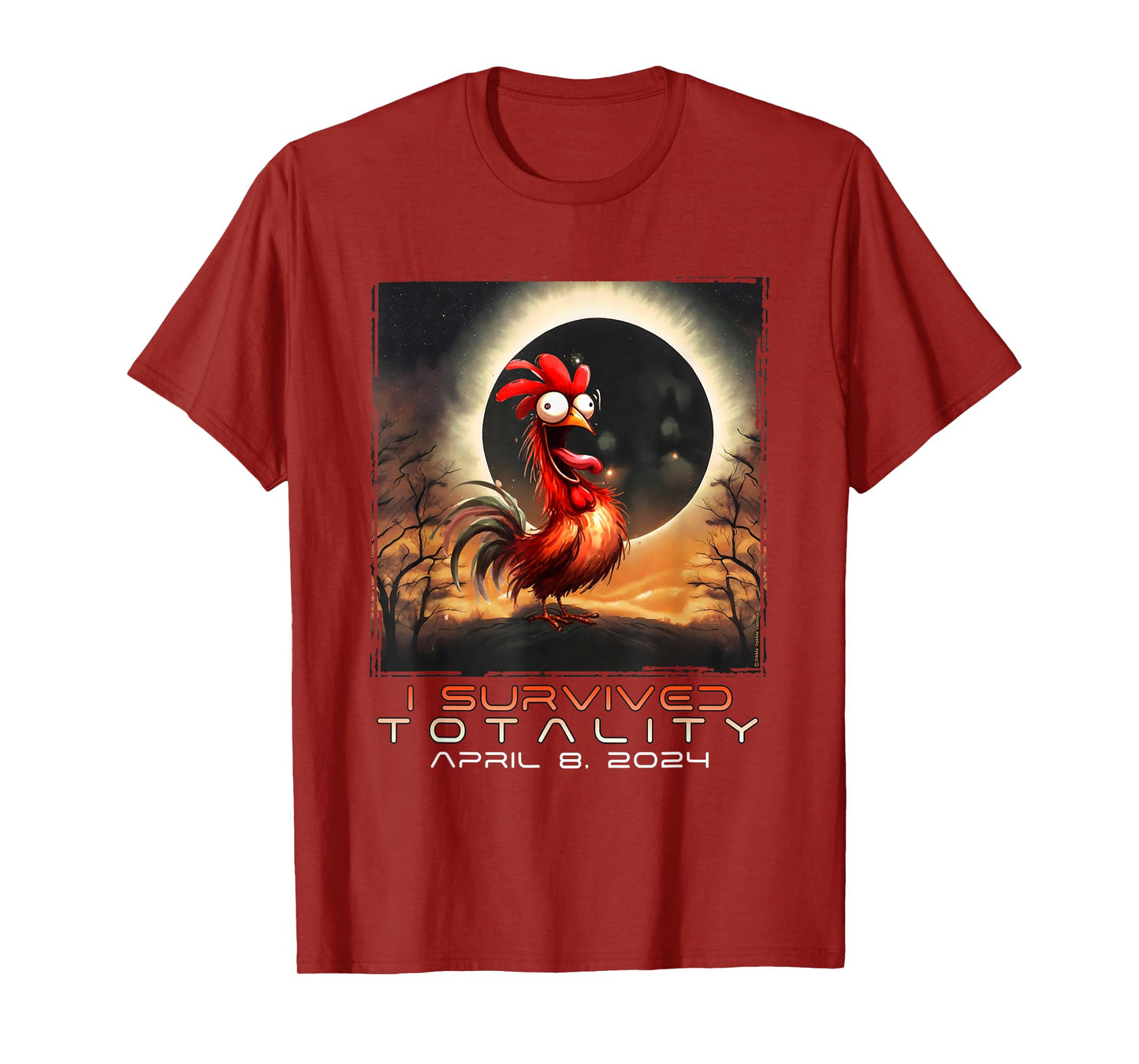Funny Chicken I Survived the Solar Eclipse 2024 T-Shirt