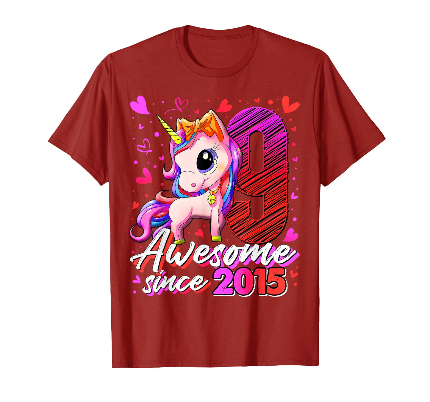 9 Years Old Flossing Unicorn Gifts 9th Birthday Girl Party T-Shirt