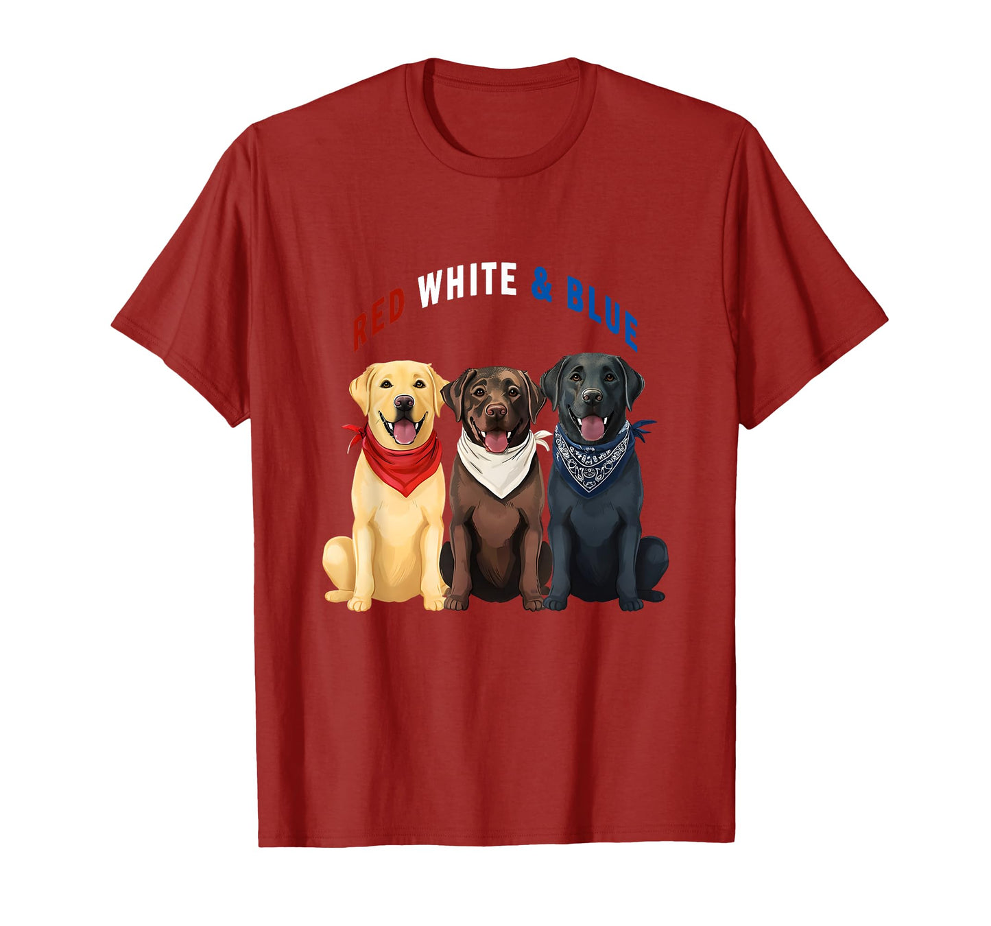 Labrador Retriever Red White And Blue T-Shirt