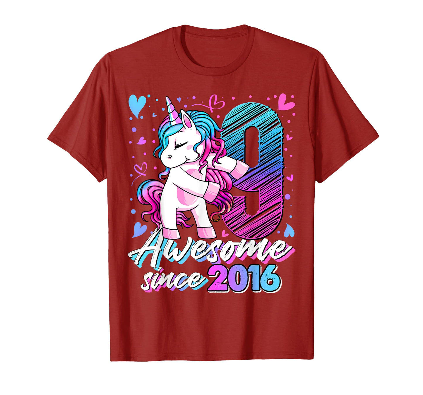 9 Year Old Unicorn Gifts For Girls 9th Birthday Girl Party T-Shirt