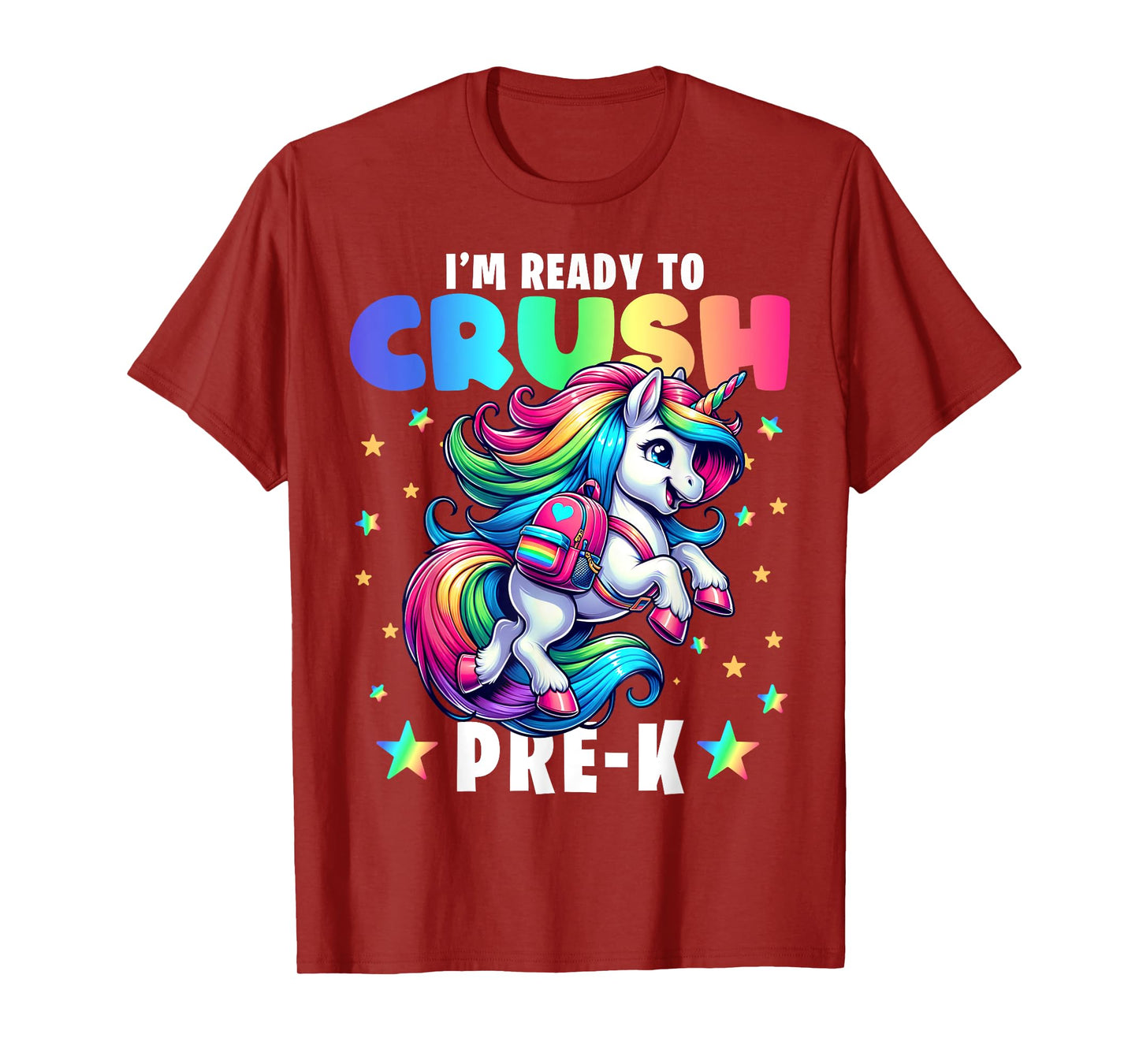 Crush Pre-K Girls Back to School Unicorn First Day Preschool T-Shirt
