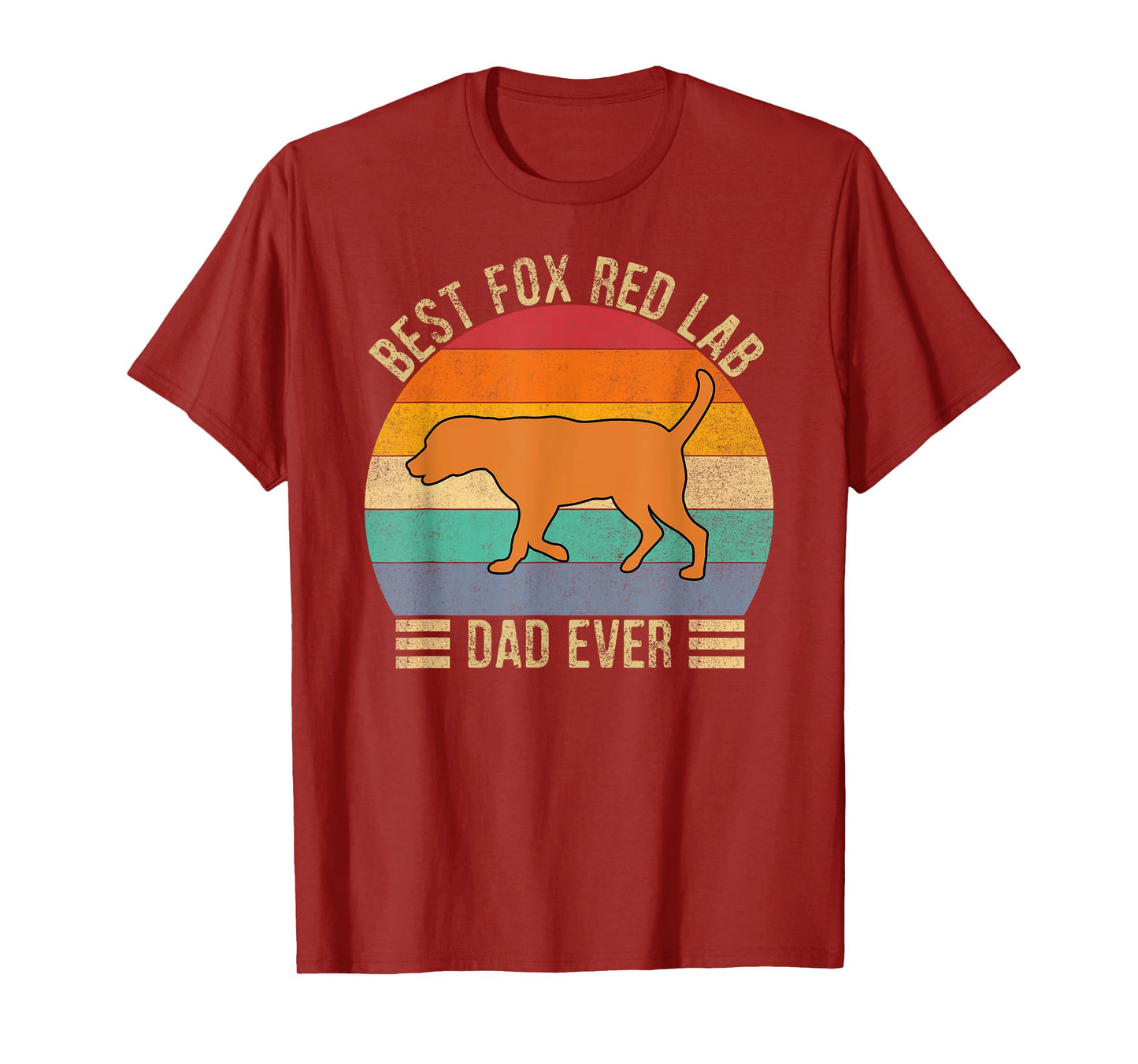Best Fox Red Lab Dad Ever Labrador Retriever Vintage Retro T-Shirt