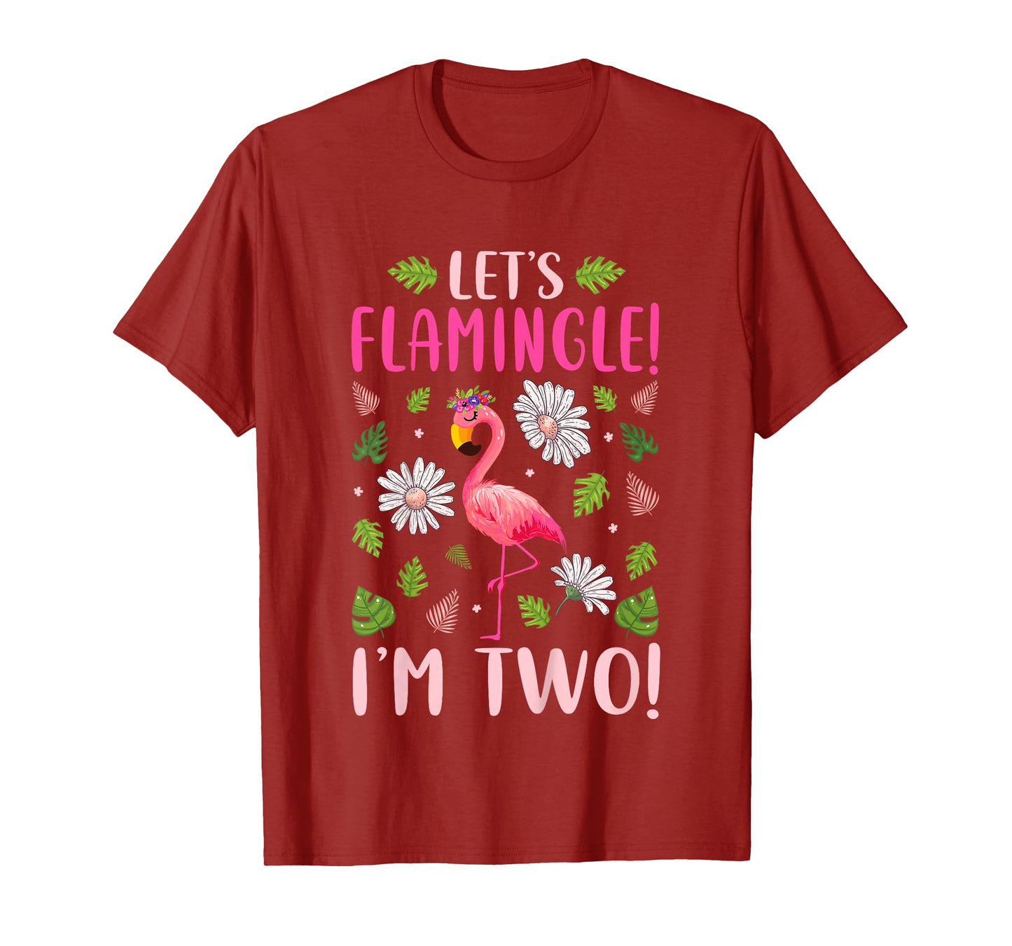 Kids Let's Flamingle I'm Two 2 Years Old 2nd Birthday Flamingo T-Shirt
