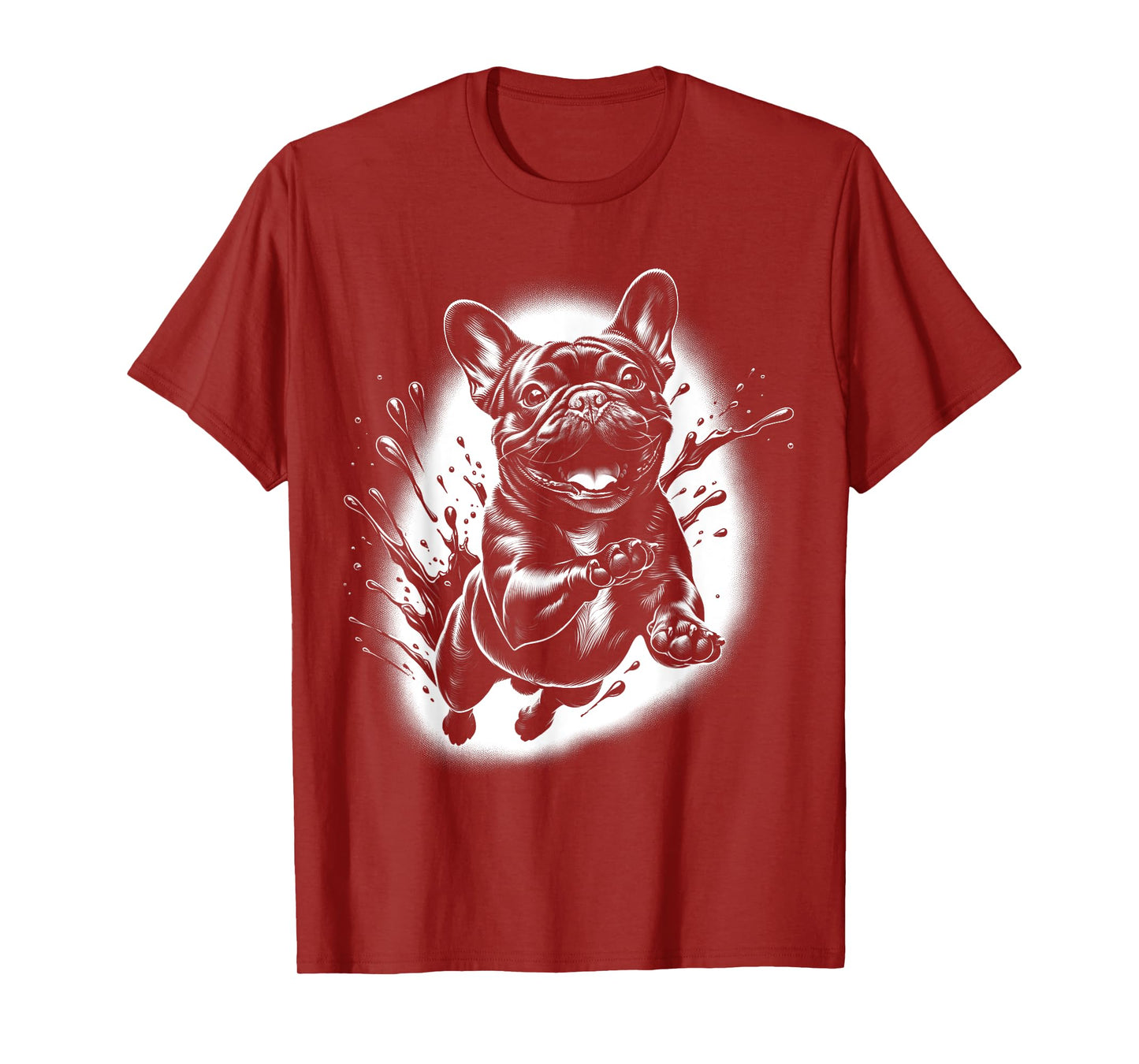 French Bulldog with Cool Paint Spots Men Women Kids T-Shirt