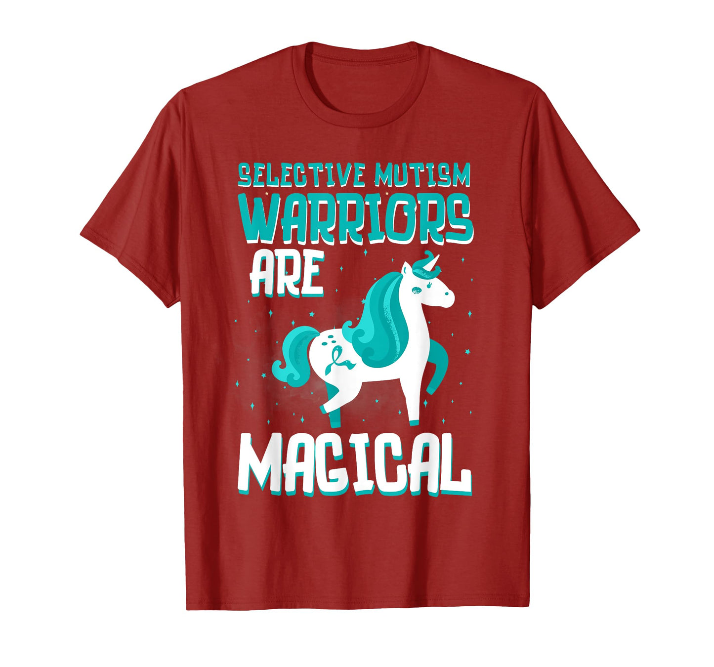 Warriors Are Magical Selective Mutism Awareness Unicorn Teal T-Shirt