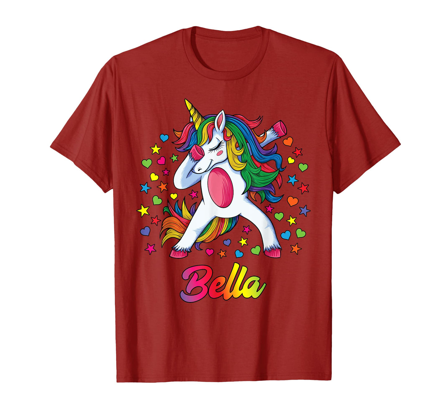 Bella Personalised Name Unicorn Girls Gift T-Shirt