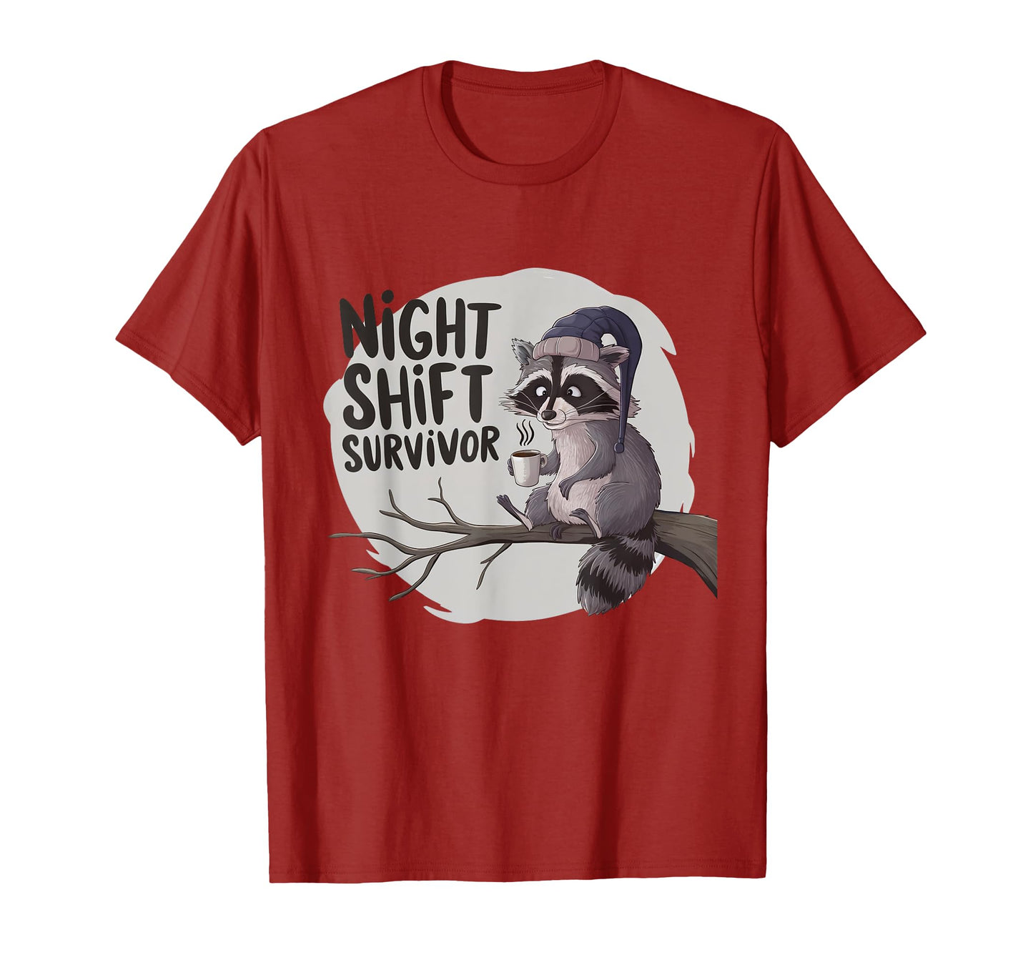 Night Shift Survivor Raccoon Coffee Lovers Funny T-Shirt