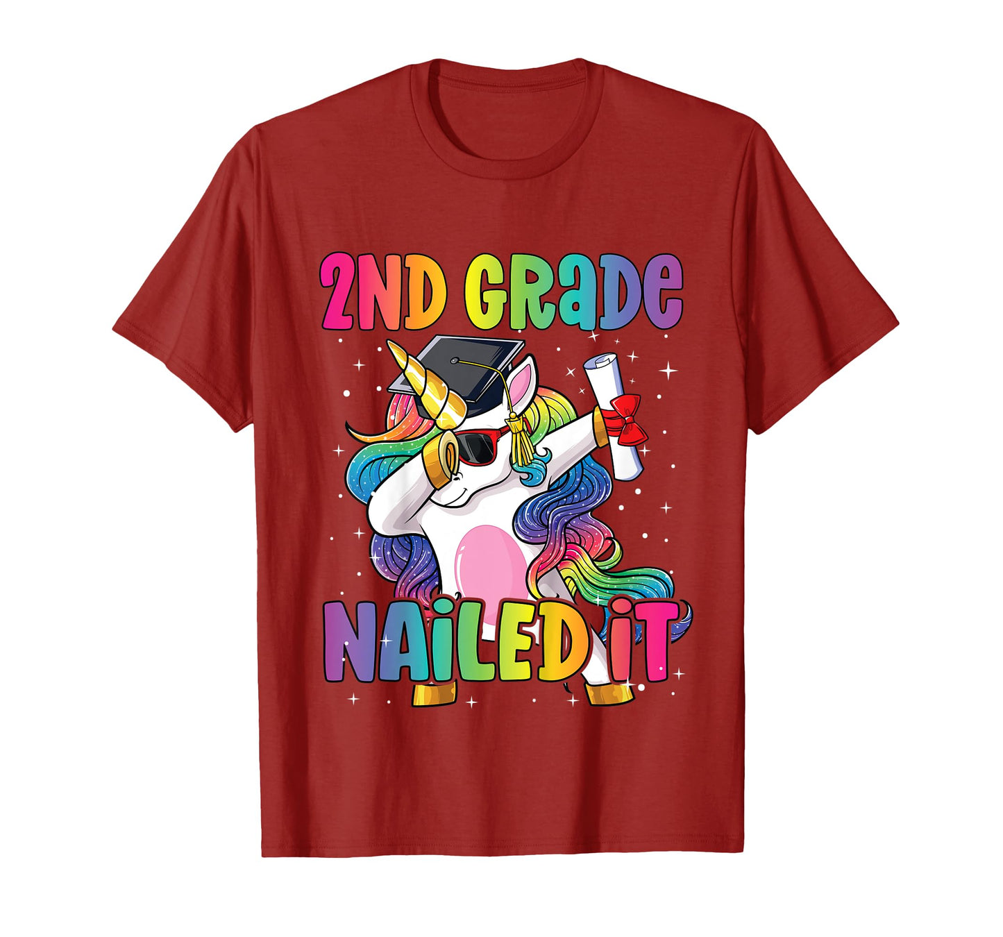 Kids 2nd Grade Graduation Dab Unicorn Nailed It Second Graduate T-Shirt