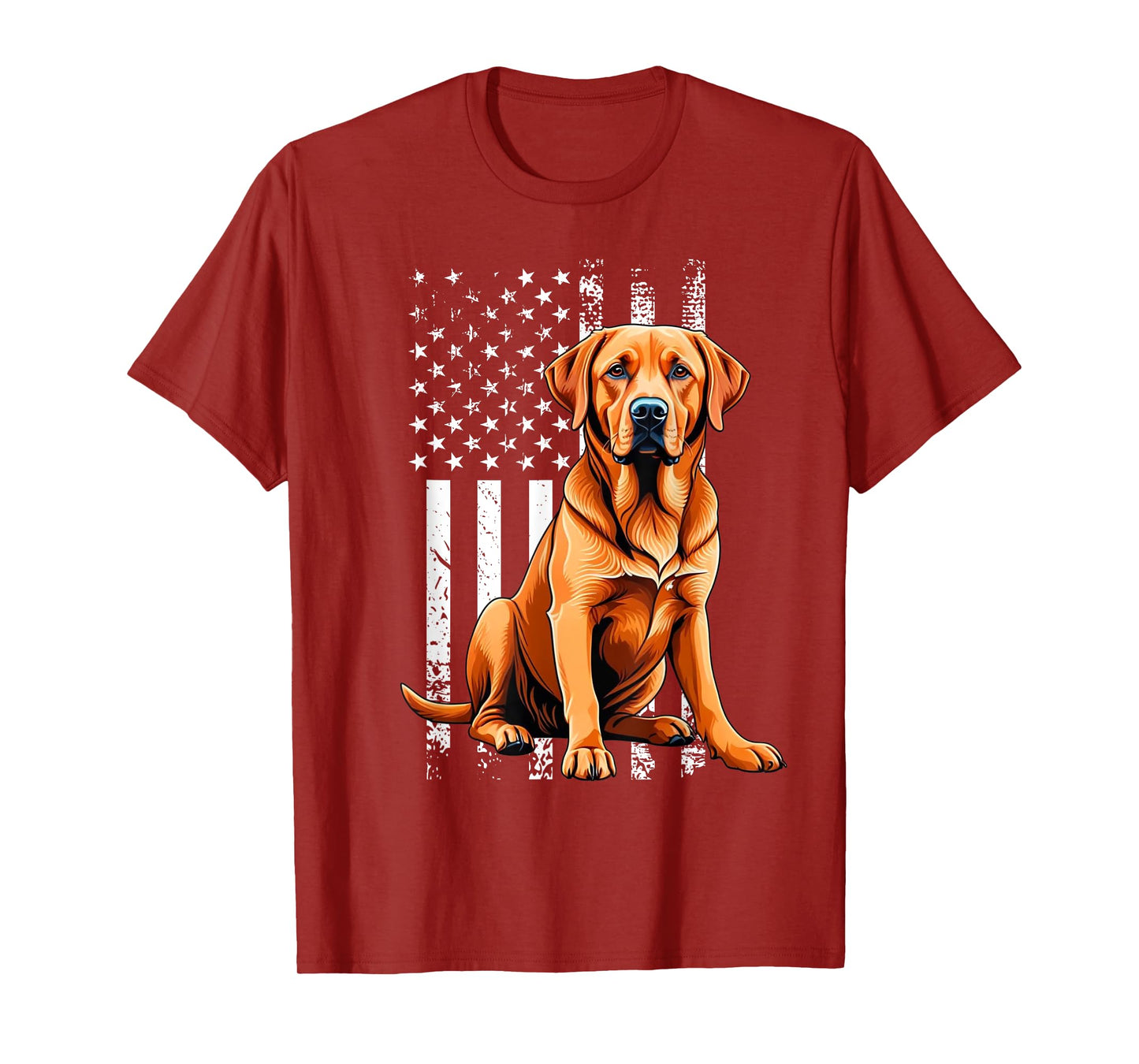 Fox Red Labrador Owner Dog USA Flag T-Shirt