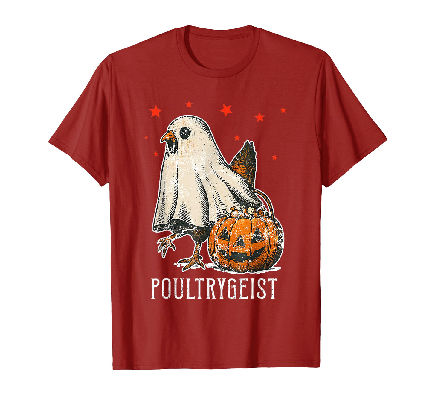 Poultrygeist Chicken Ghost Pumpkin Costume Halloween T-Shirt