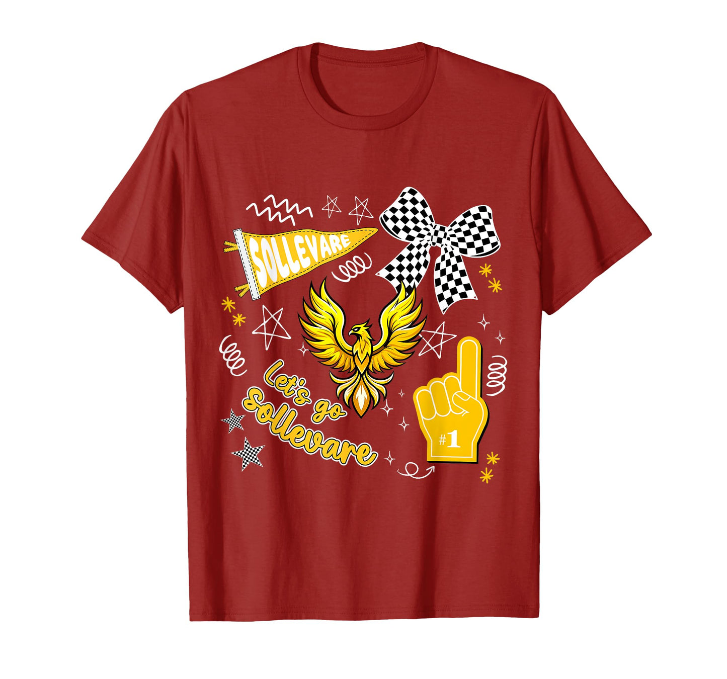 Let's Go Sollevare Retro Cheering School Spirit T-Shirt
