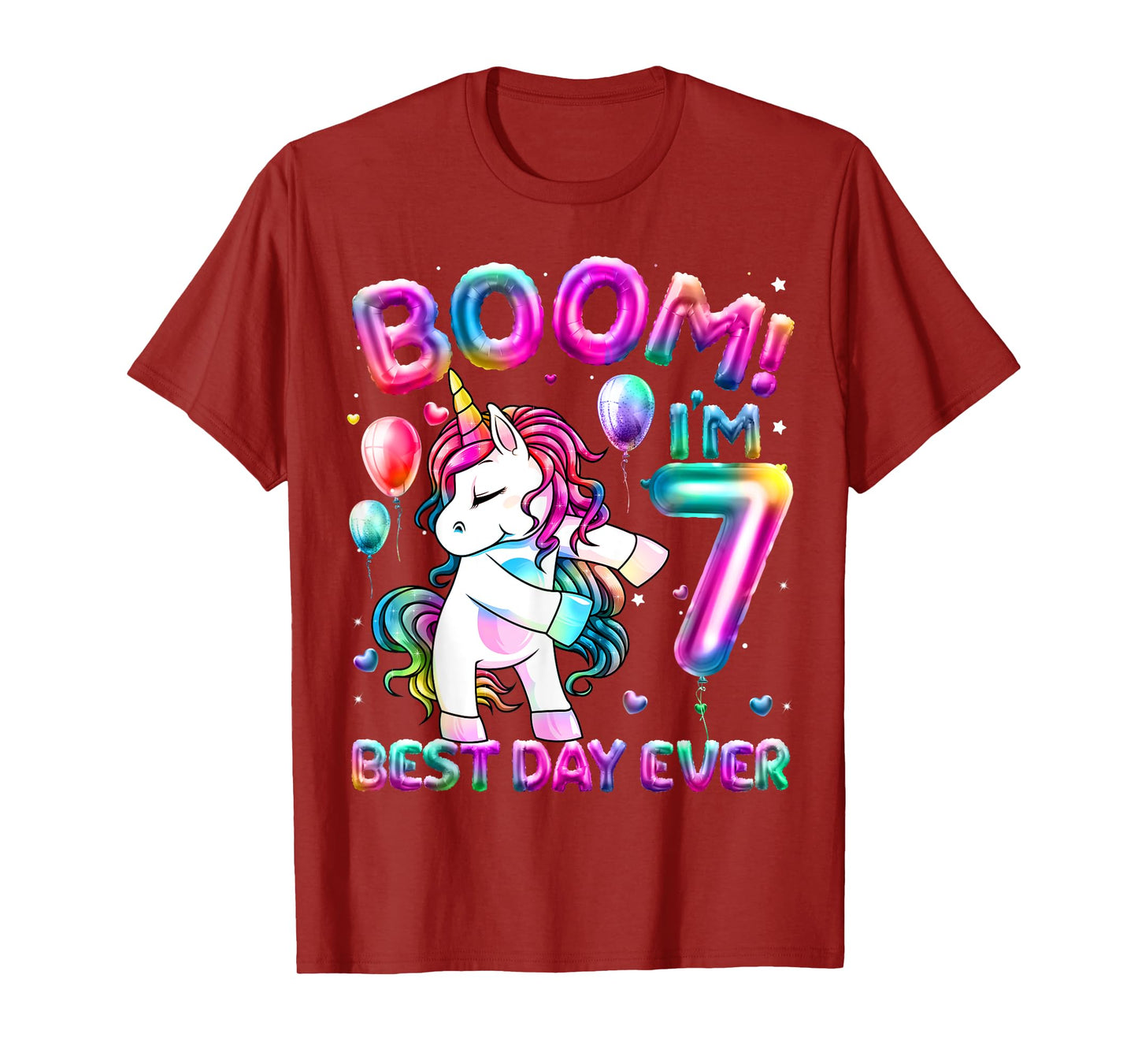 7 Years Old Flossing Unicorn Gifts 7th Birthday Girl Party T-Shirt