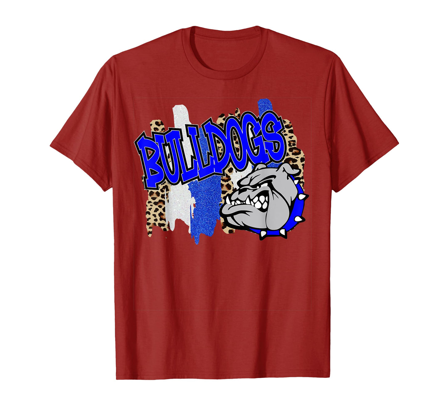 Bulldogs Swash Blue White School Spirit T-Shirt