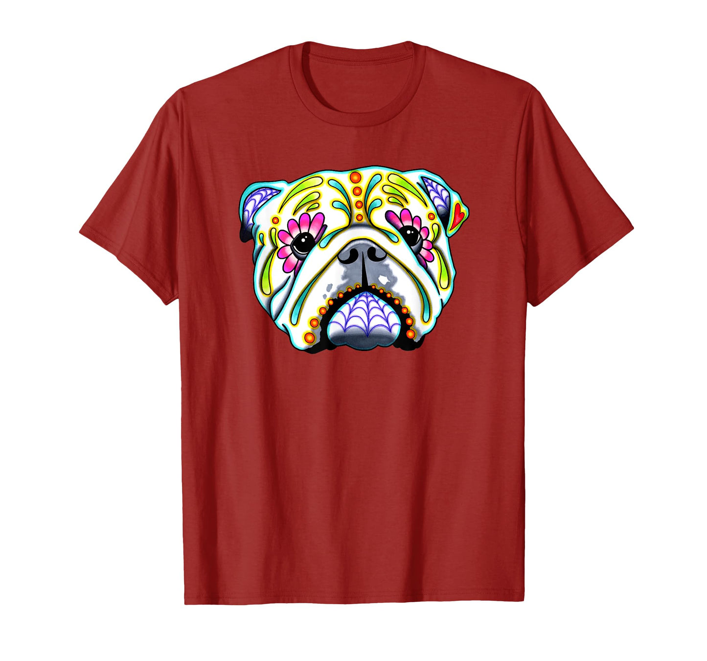 English Bulldog - Day of the Dead Sugar Skull Dog T-Shirt