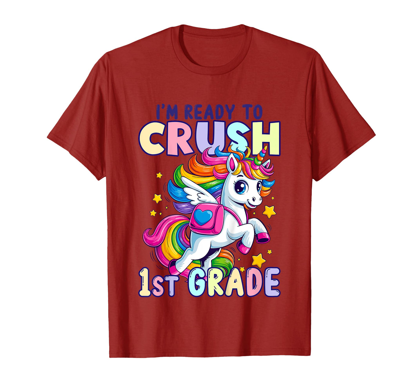Crush First 1st Grade Unicorn Girls Kids Back To School T-Shirt