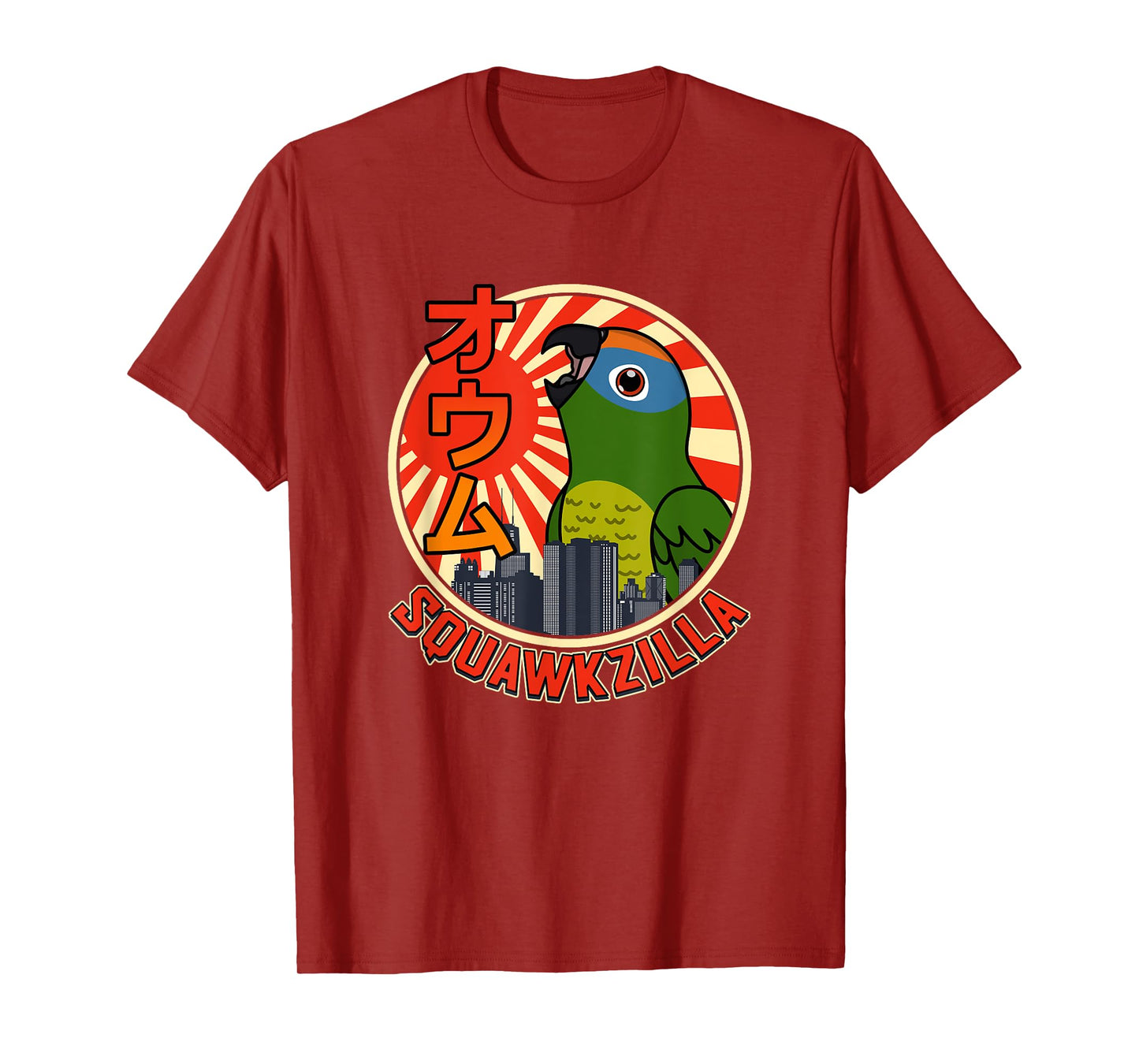 Squawkzilla Parrot I Screaming Peach-fronted Conure T-Shirt