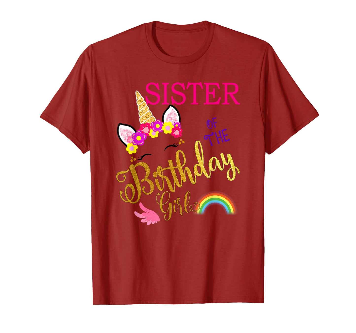 Sister of The Birthday for Girl Sis Unicorn First Birthday T-Shirt