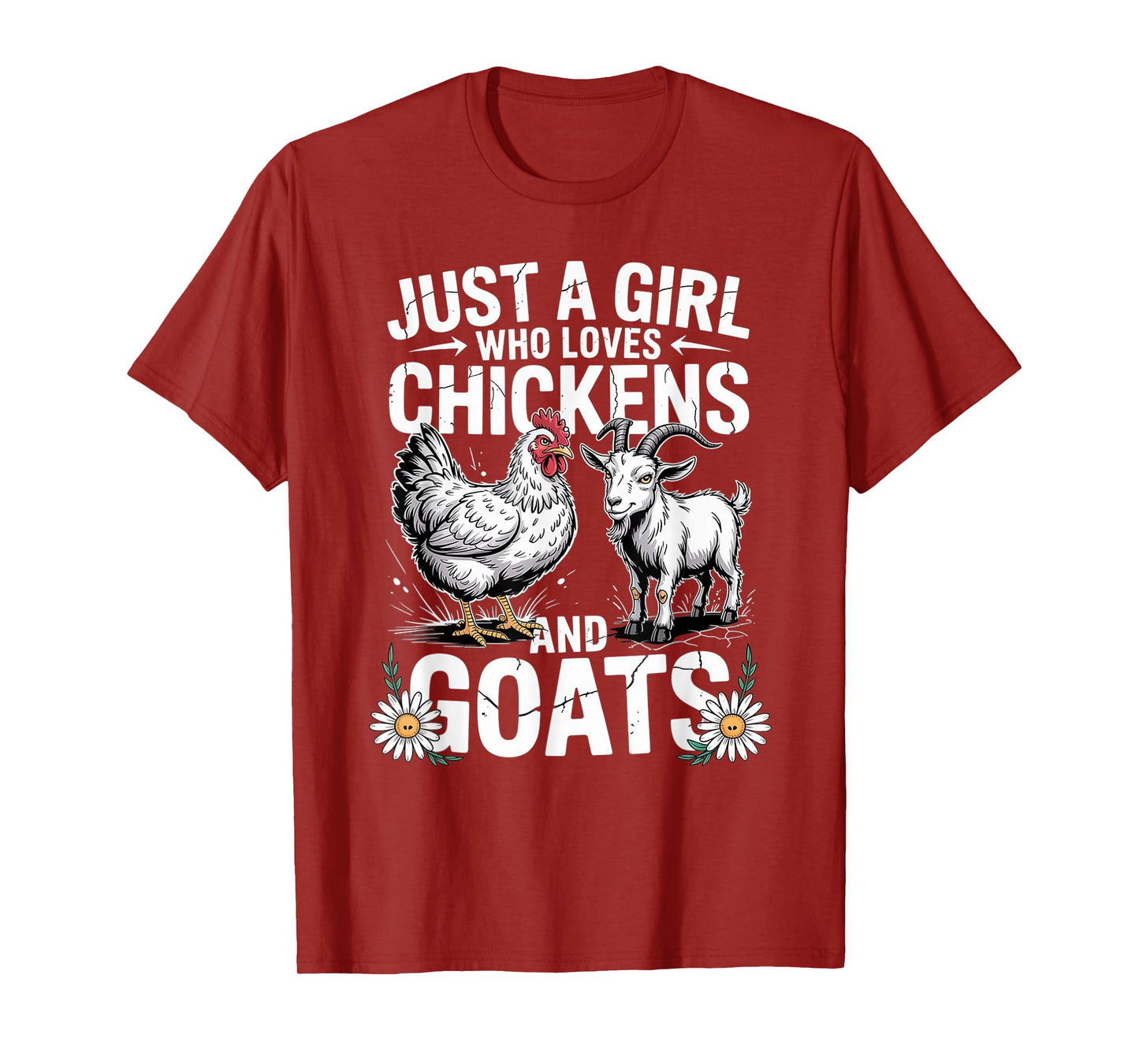 Cute Just A Girl Who Loves Chicken and Goat Poultry farming T-Shirt