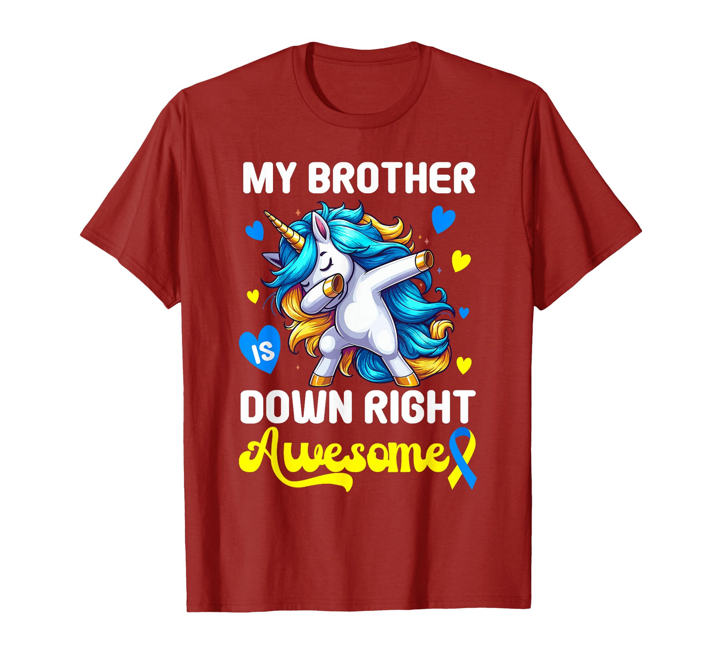 Down Right Awesome Brother Down Syndrome Sister Awareness T-Shirt