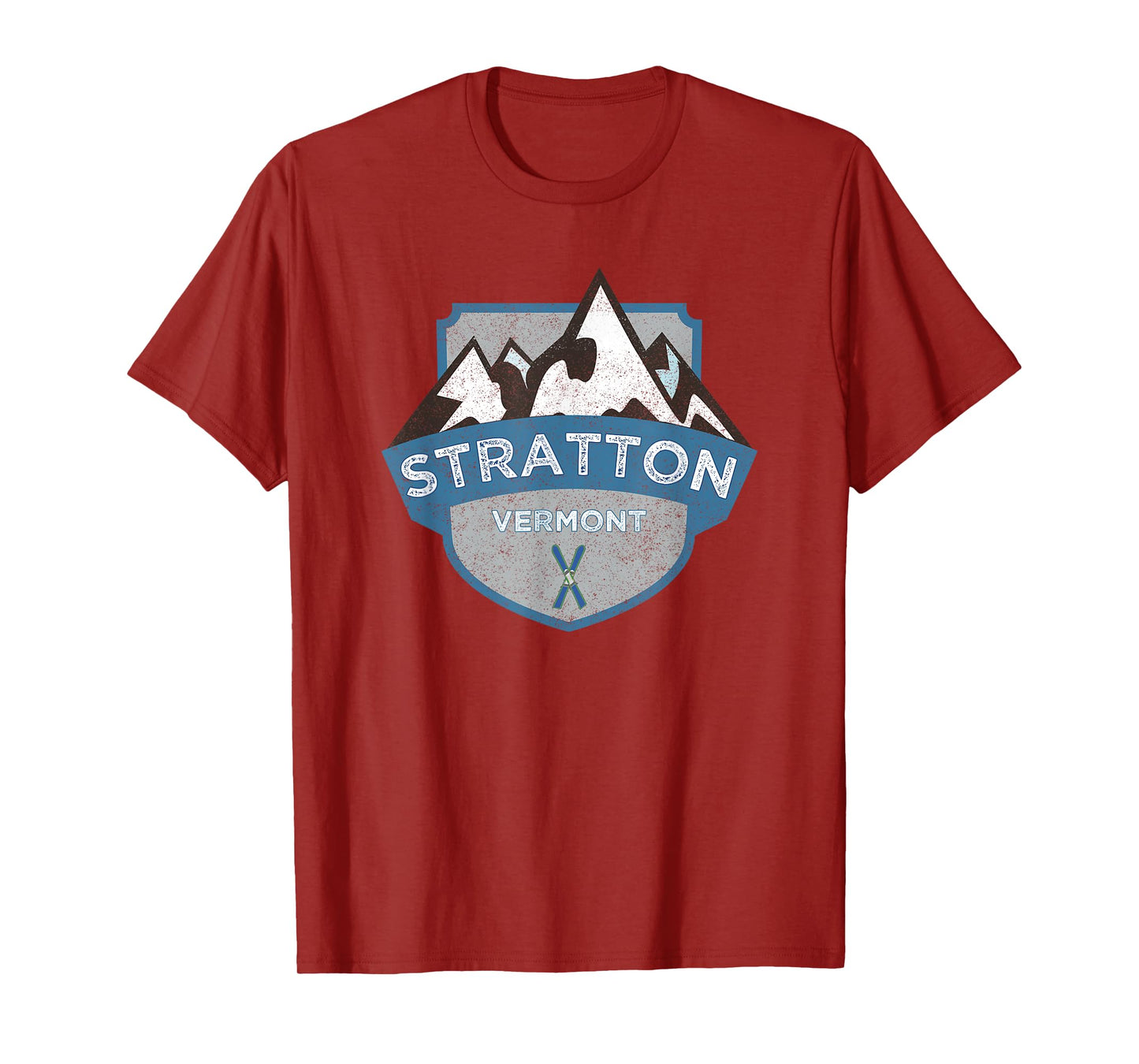Vintage Stratton, Vermont Illustration / Retro Logo Ski T-Shirt