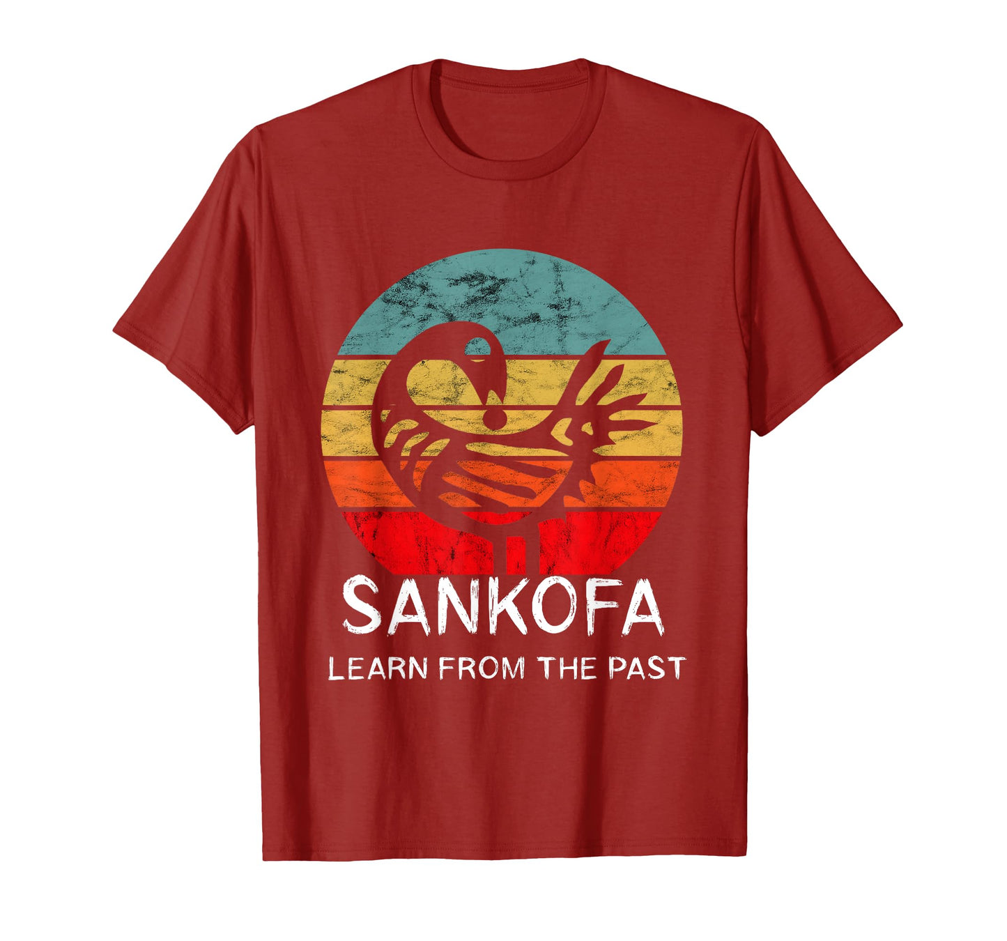 Sankofa Retro Vintage Learn From The Past African Bird T-Shirt