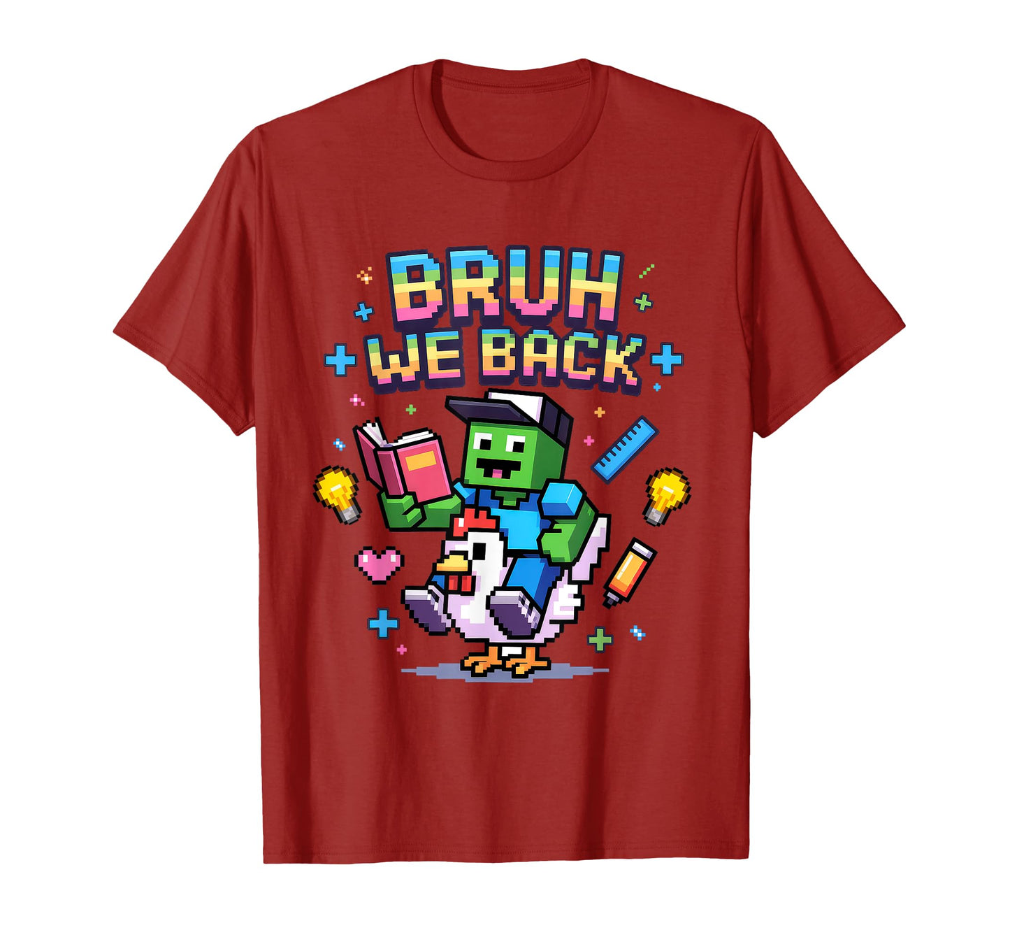 Bruh We Back to School Pixel Art Family Matching Shirt Kids T-Shirt