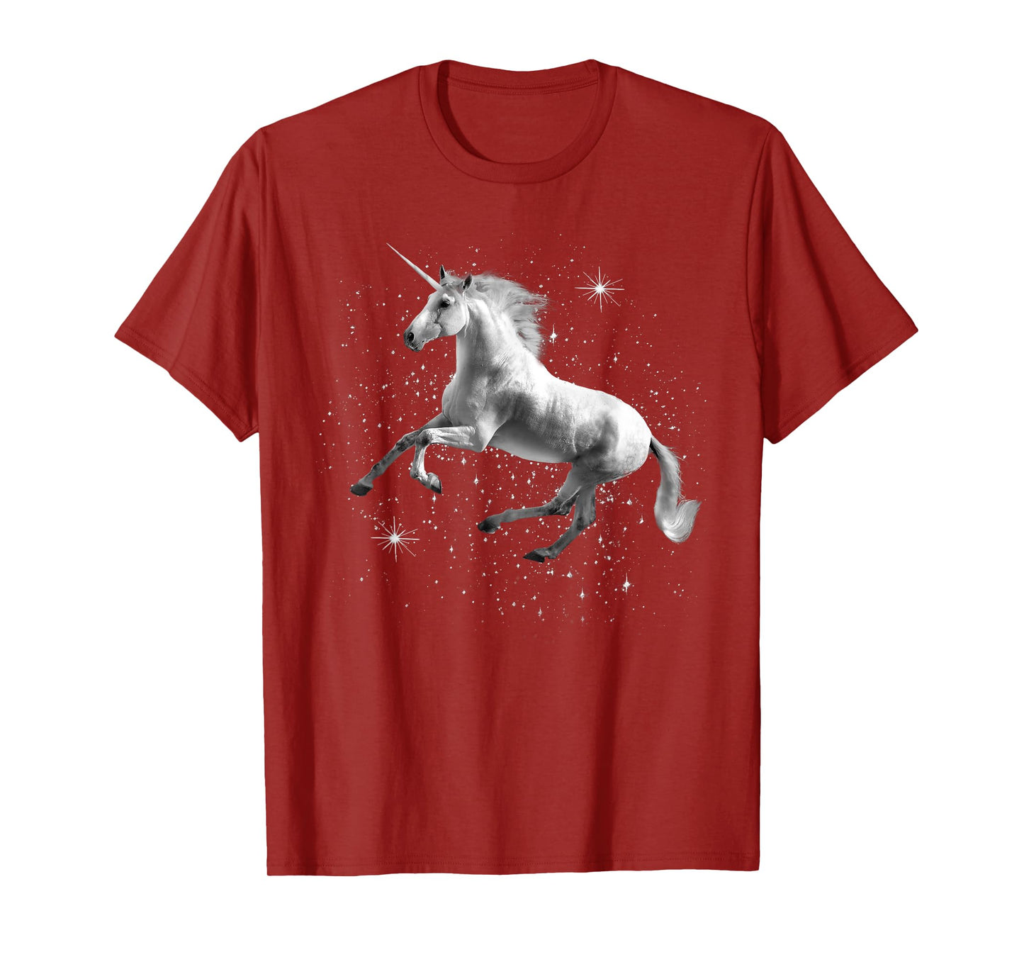 Unicorn Black and White Starry Stars T-Shirt
