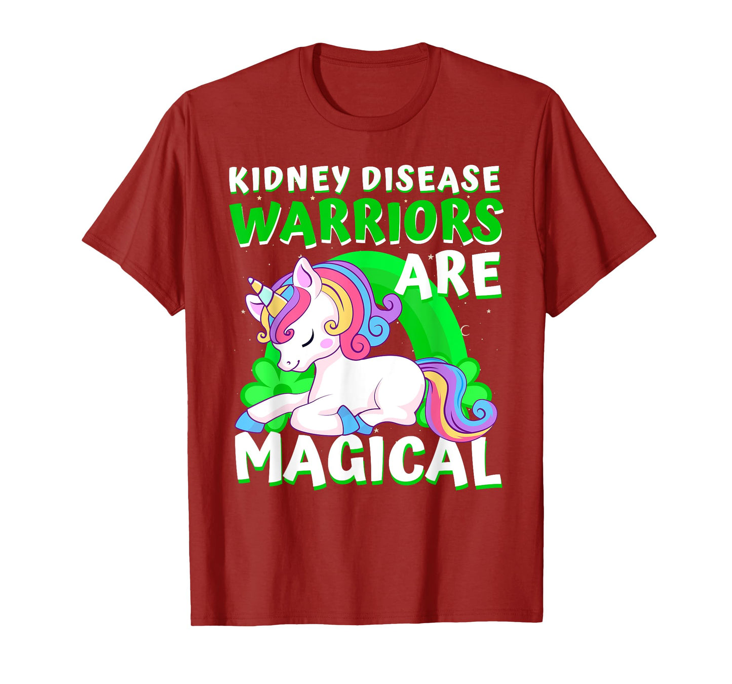 Warriors Are Magical Kidney Disease Awareness Unicorn Ribbon T-Shirt