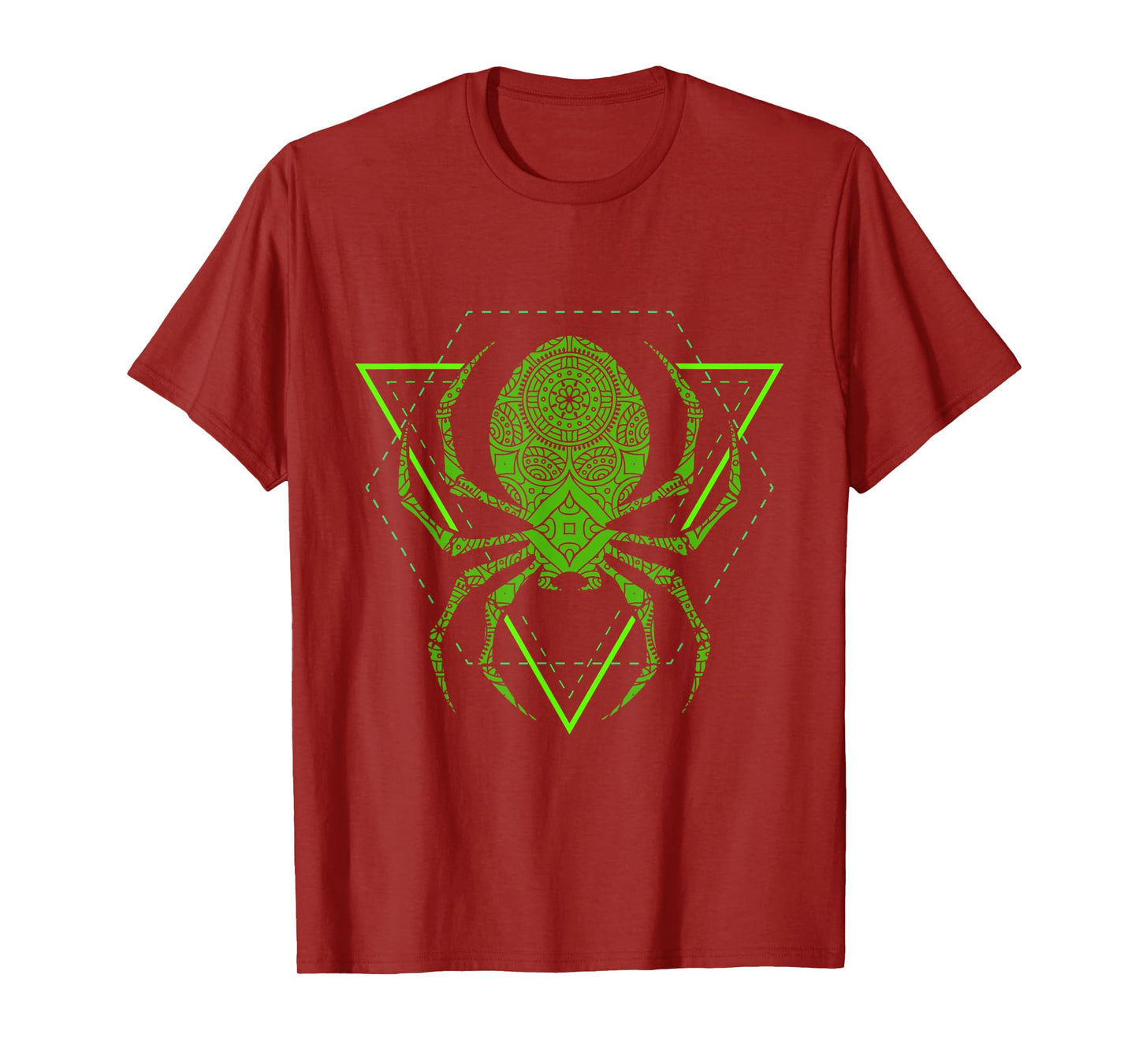 Sacred Geometry Halloween Spider Tribal Tattoo Mandala T-Shirt