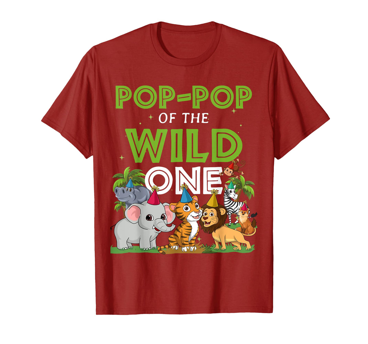 Pop Pop of the Wild One Zoo Birthday Safari Jungle Animal T-Shirt